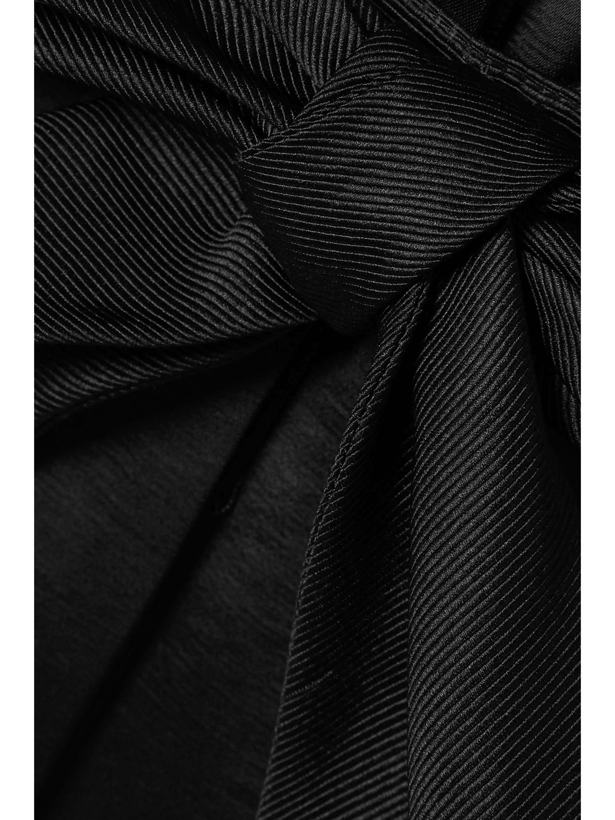 FLEUR DU MAL Belted faille-trimmed satin playsuit