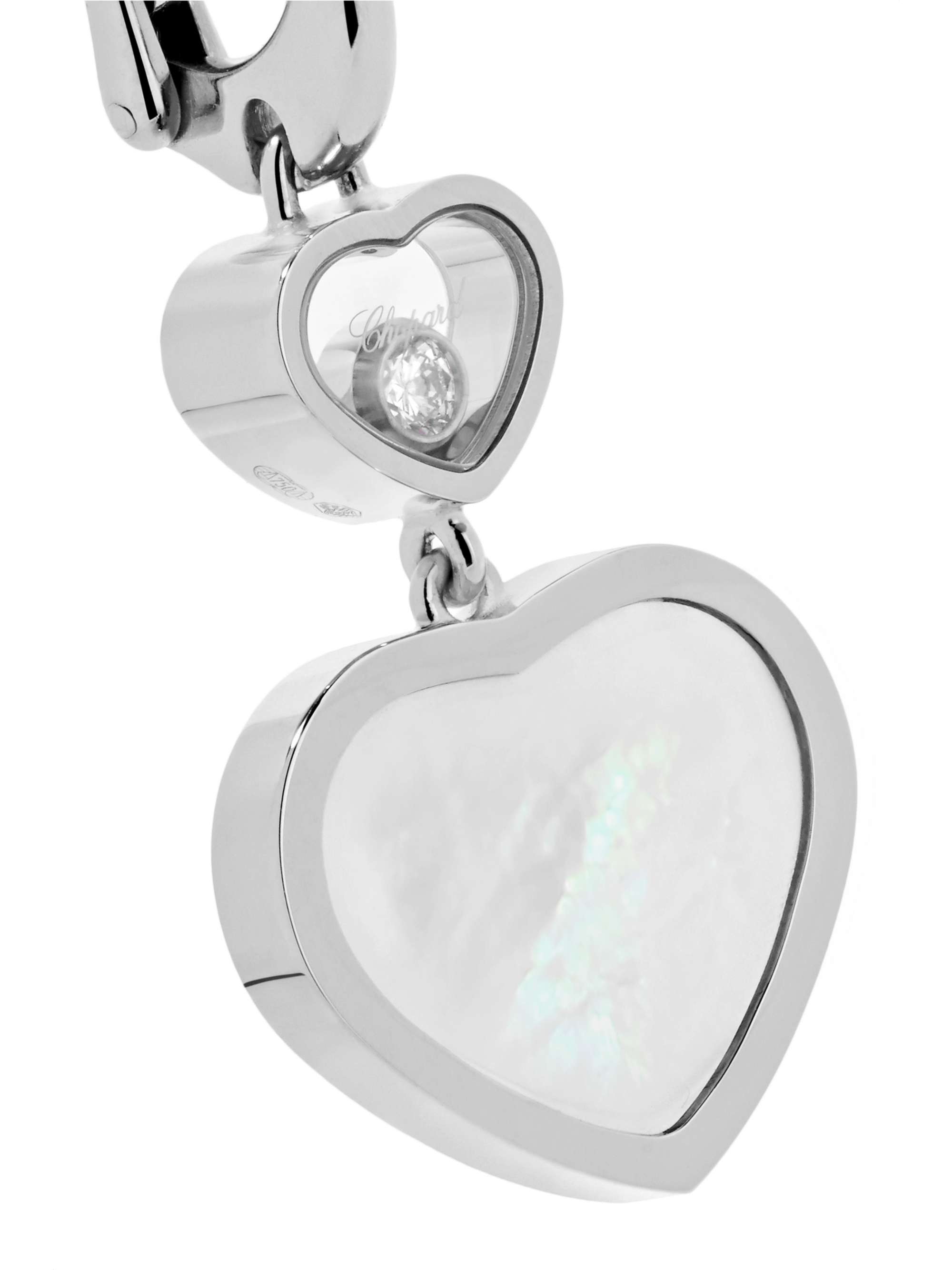 CHOPARD Happy Hearts 18-karat rose gold, diamond and onyx earrings