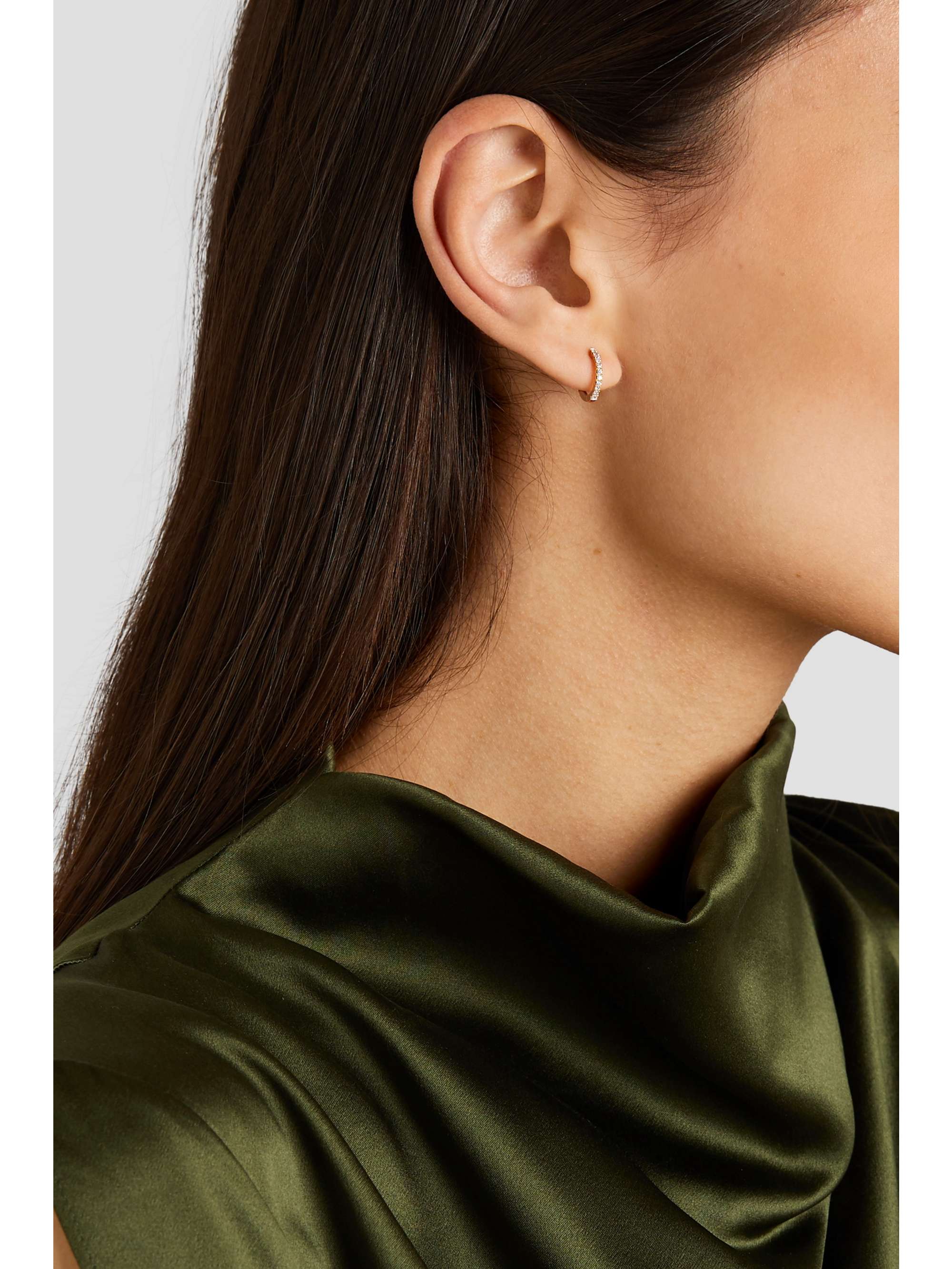 ANITA KO Huggies 18-karat gold diamond earrings