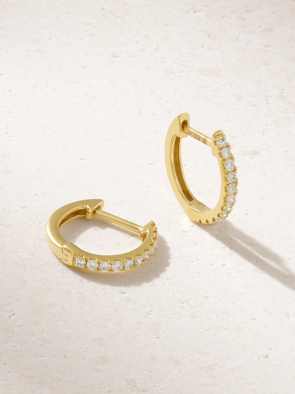 Anita Ko - Huggies 18-karat Gold Diamond Earrings - One size