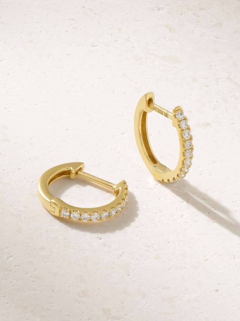 Anita Ko Huggies 18-karat Gold Diamond Earrings