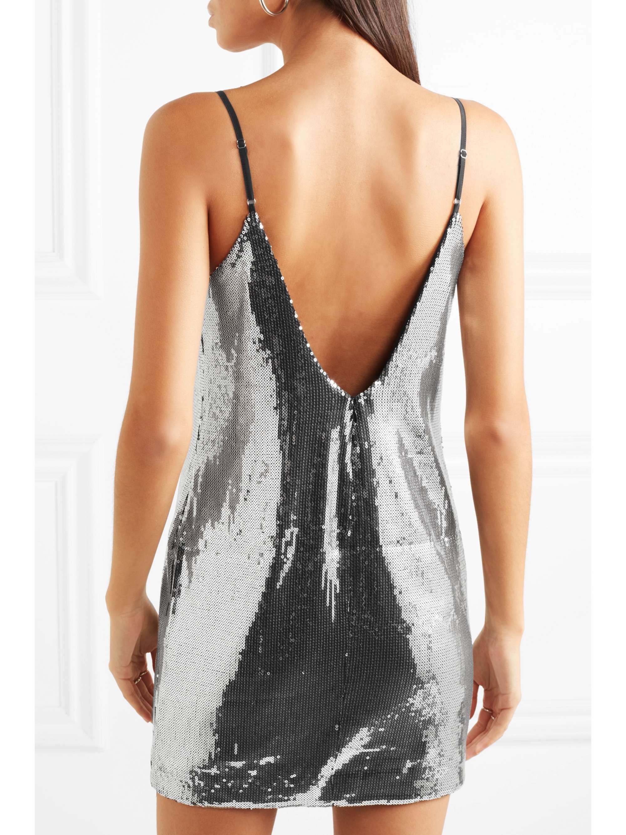 RTA Bijoux sequined crepe de chine mini dress