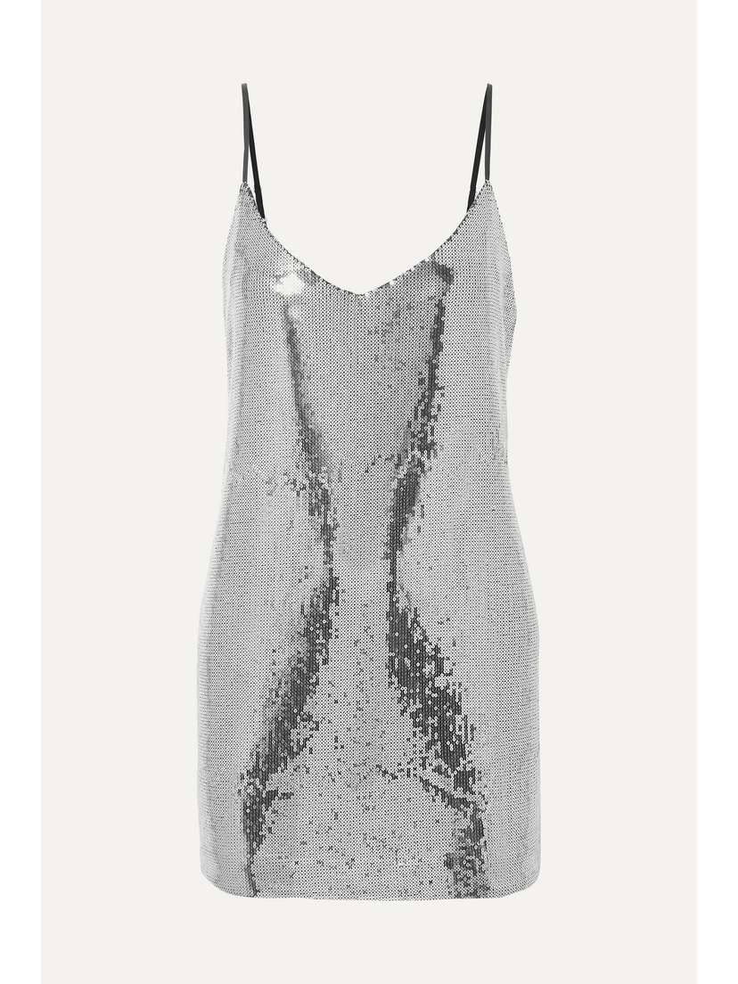 RTA Bijoux Sequined Crepe De Chine Mini Dress