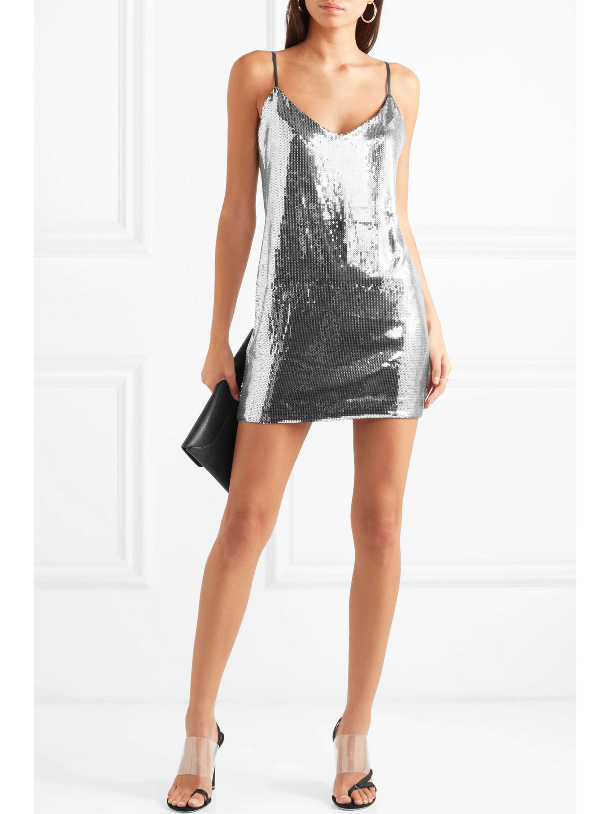RTA Bijoux sequined crepe de chine mini dress