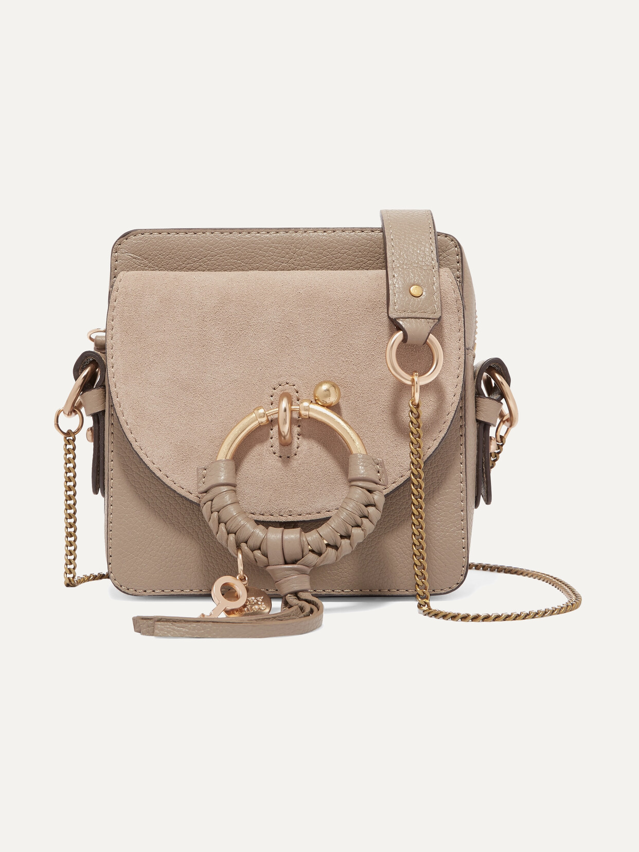 See By Chloé - Square Textured-leather And Suede Shoulder Bag - Gray 22 Awaiting product image