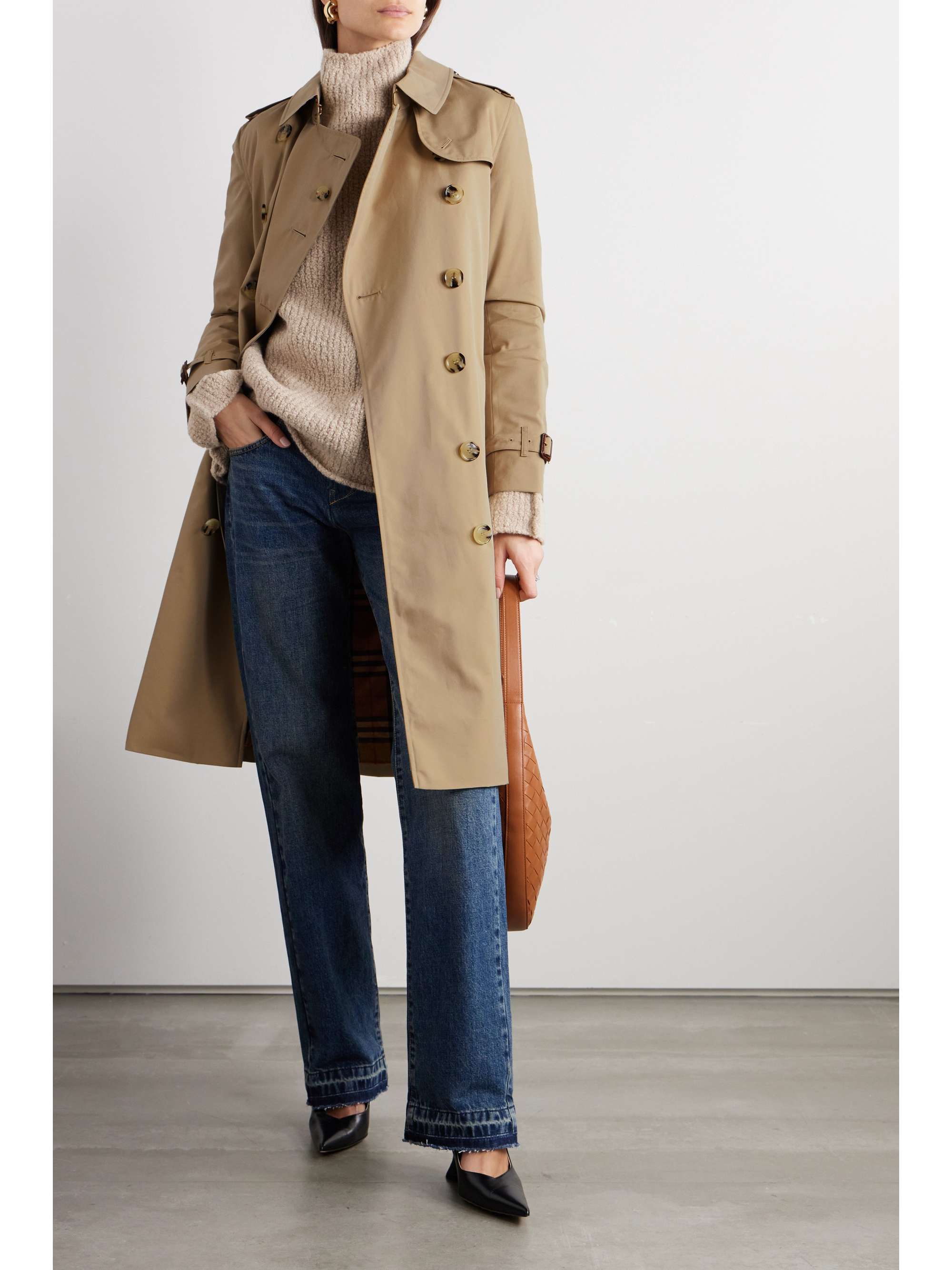 BURBERRY The Kensington Long cotton-gabardine trench coat | NET-A-PORTER