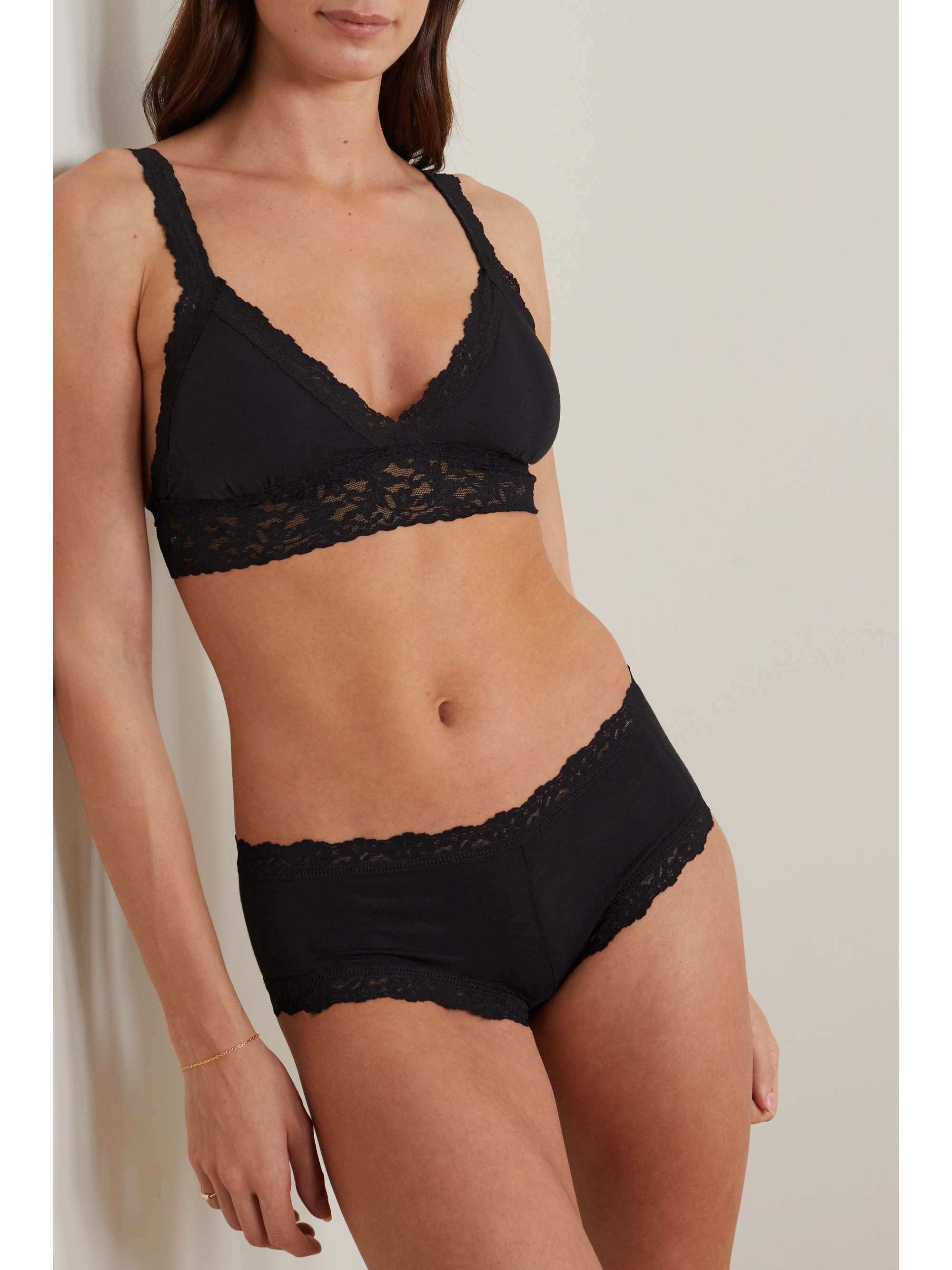 Organic Cotton Bralette in Black by Woron