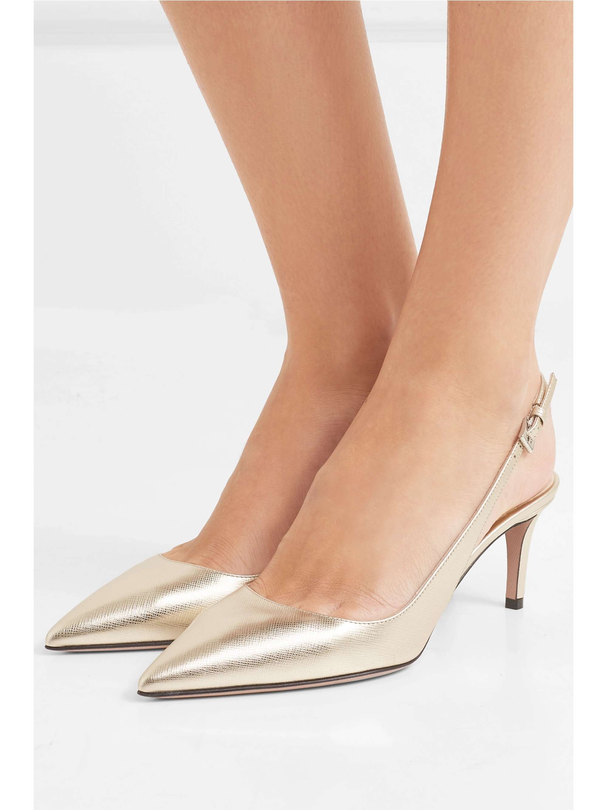 prada gold heels