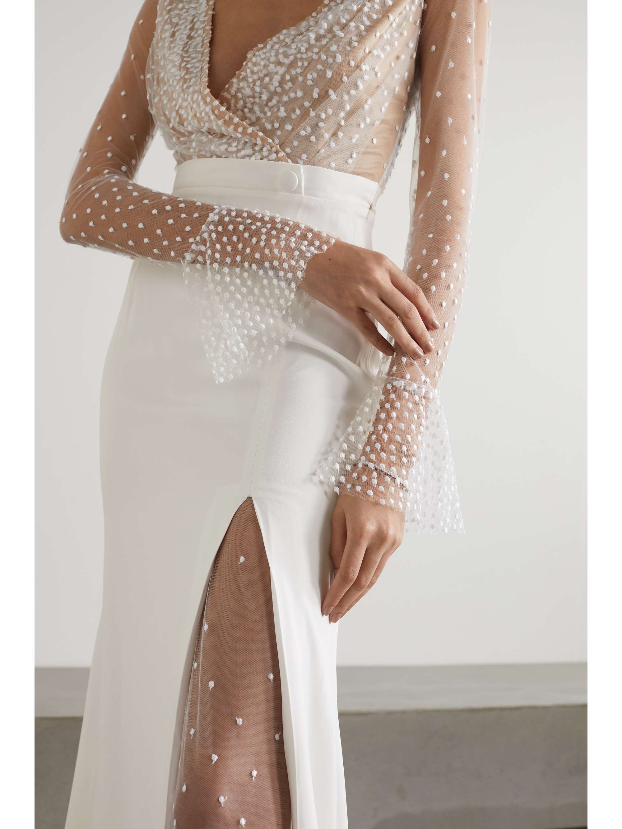 RIME ARODAKY Joni Swiss-dot tulle and crepe gown