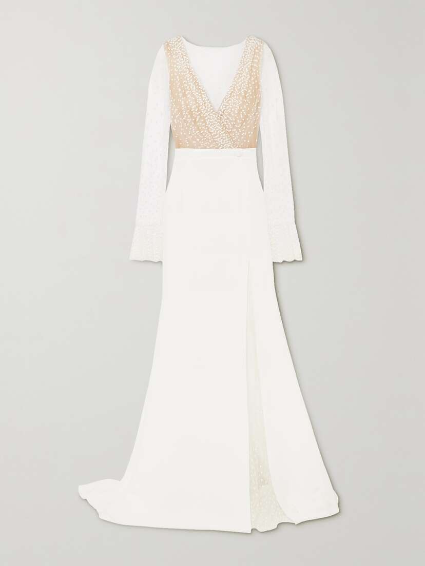 Rime Arodaky Joni Swiss-dot Tulle And Crepe Gown