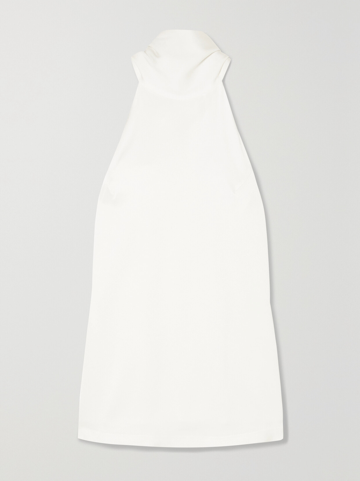 Galvan Satin Halterneck Top In White