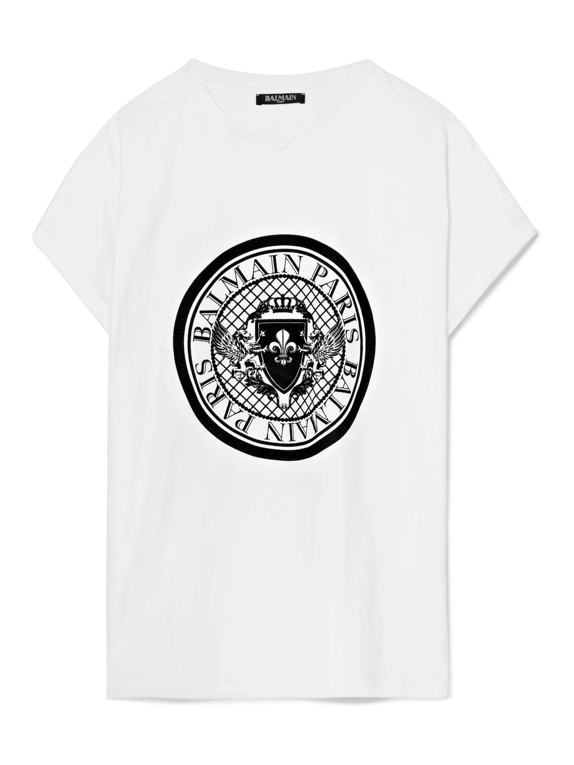BALMAIN Flocked cotton jersey T shirt NET A PORTER