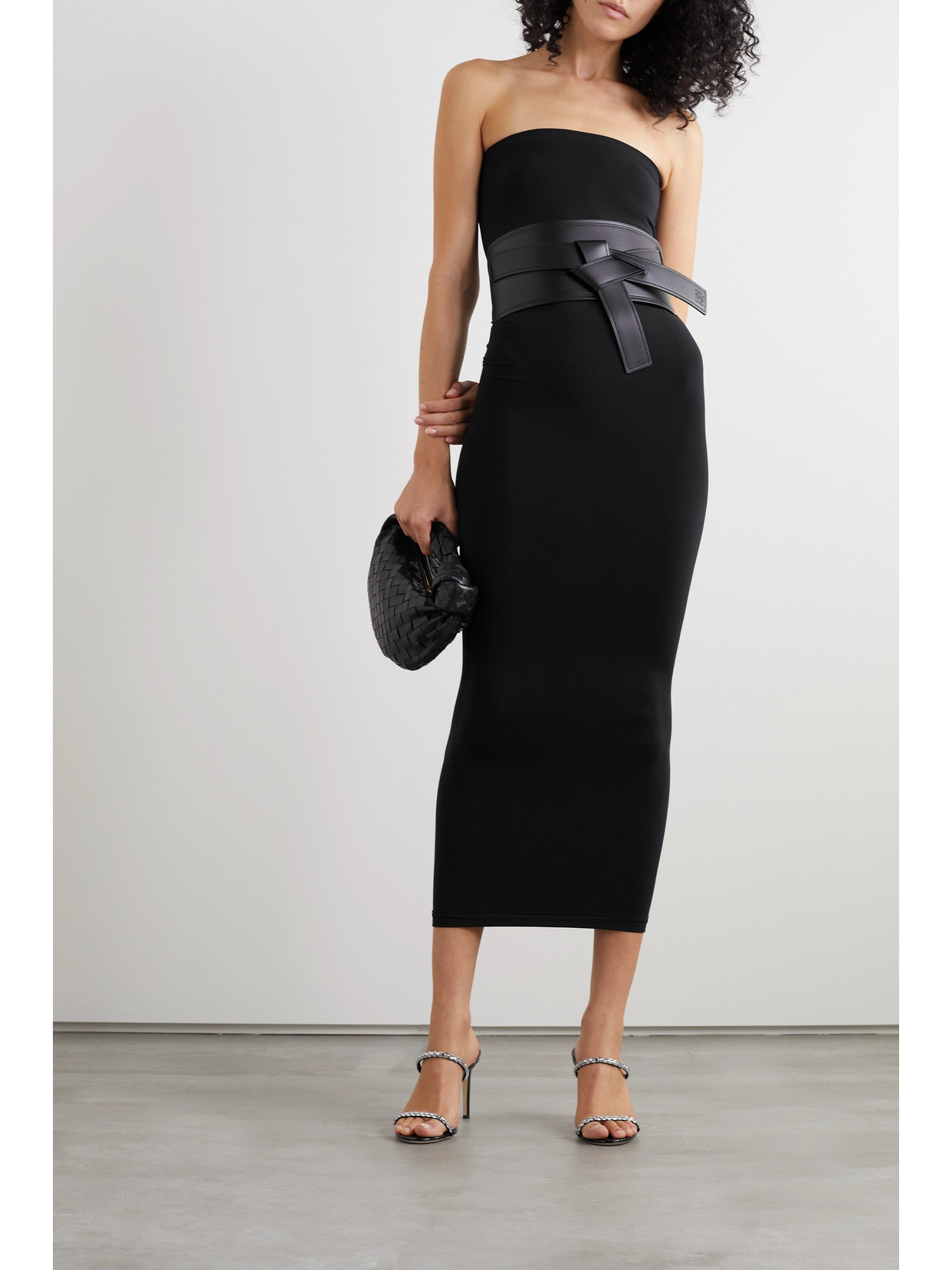 Shop Wolford Fatal Strapless Stretch-jersey Maxi Dress In Black