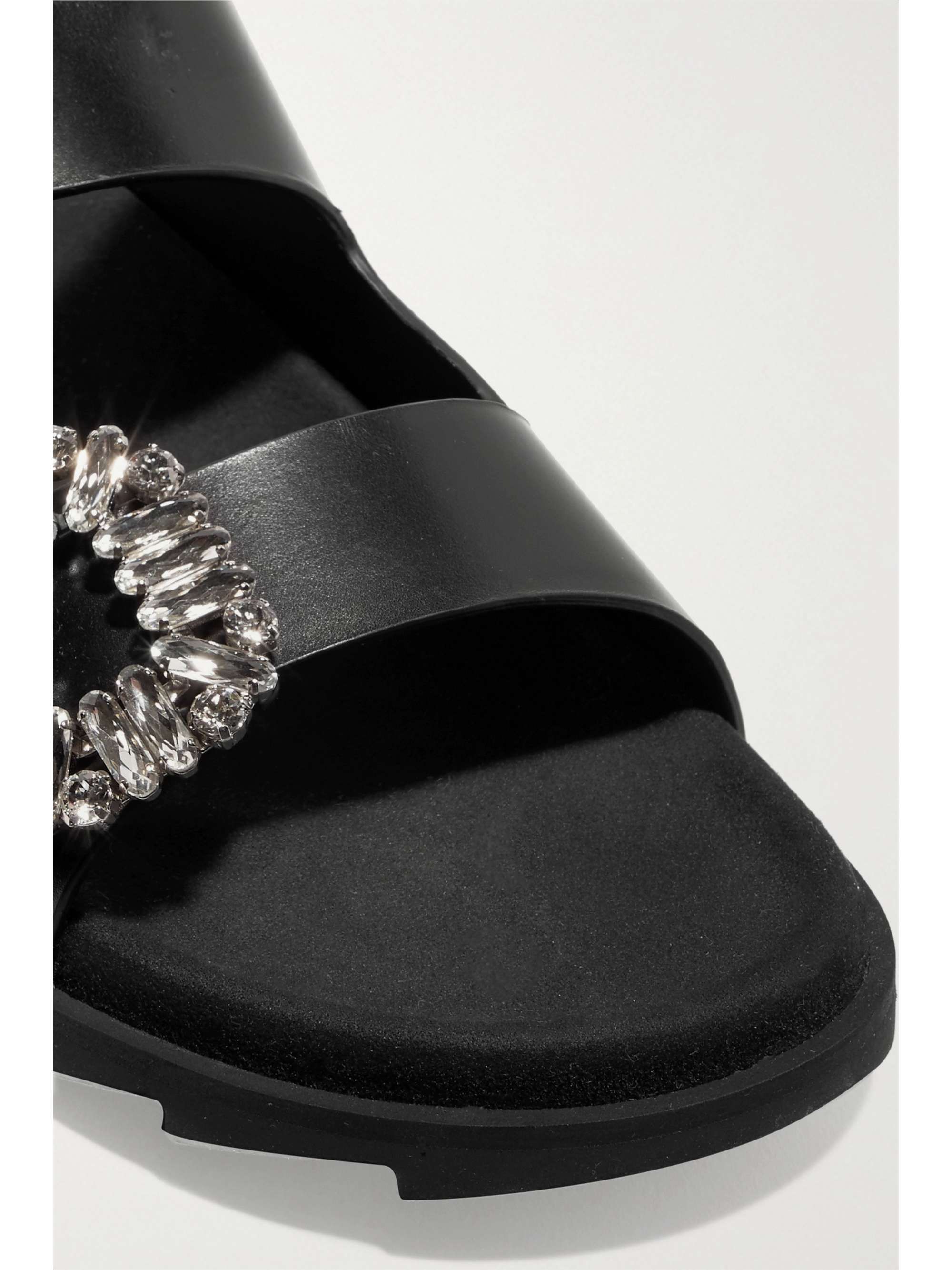 ROGER VIVIER Slidy Viv crystal-embellished shearling slides