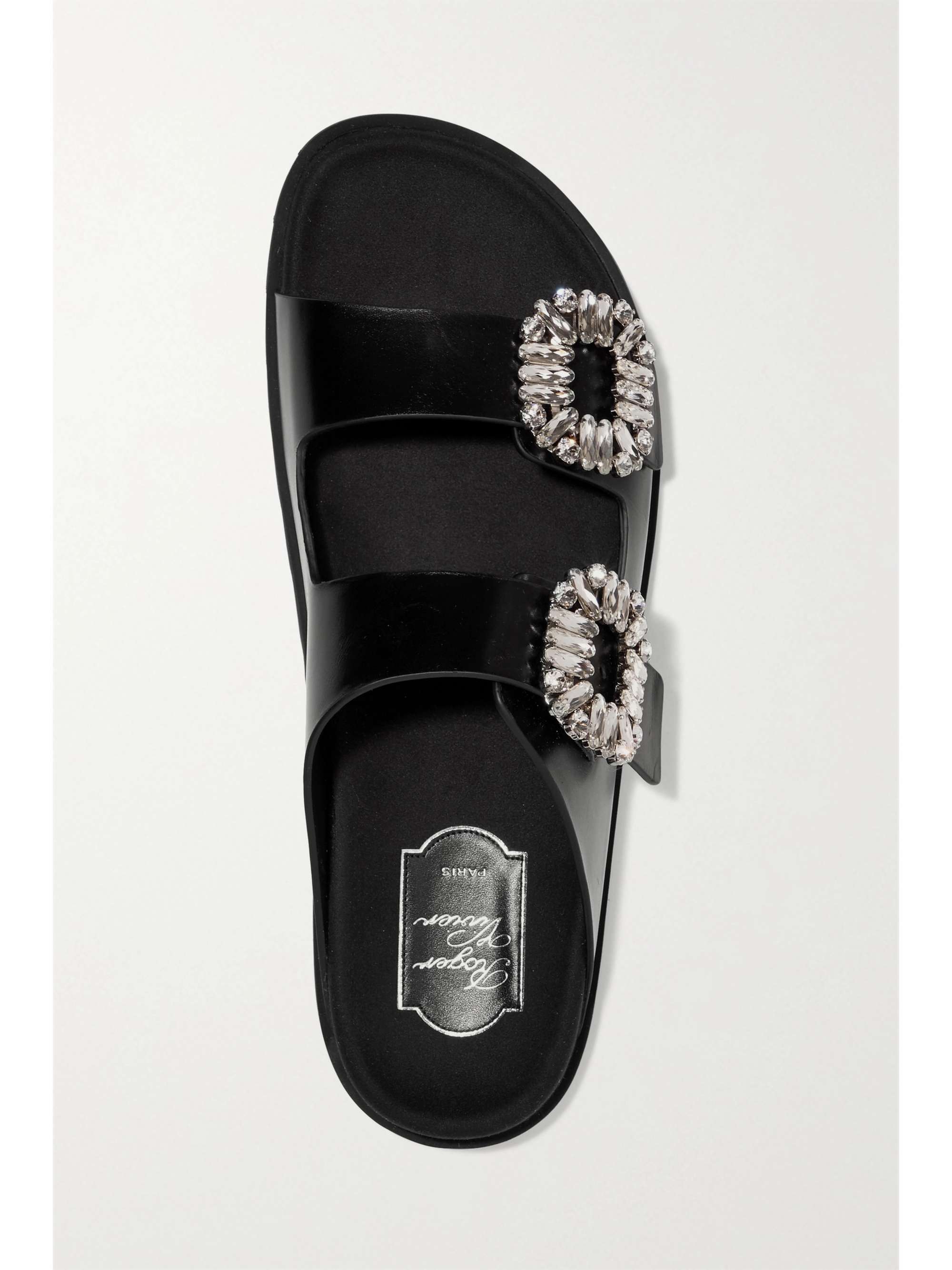 ROGER VIVIER Slidy Viv crystal-embellished shearling slides