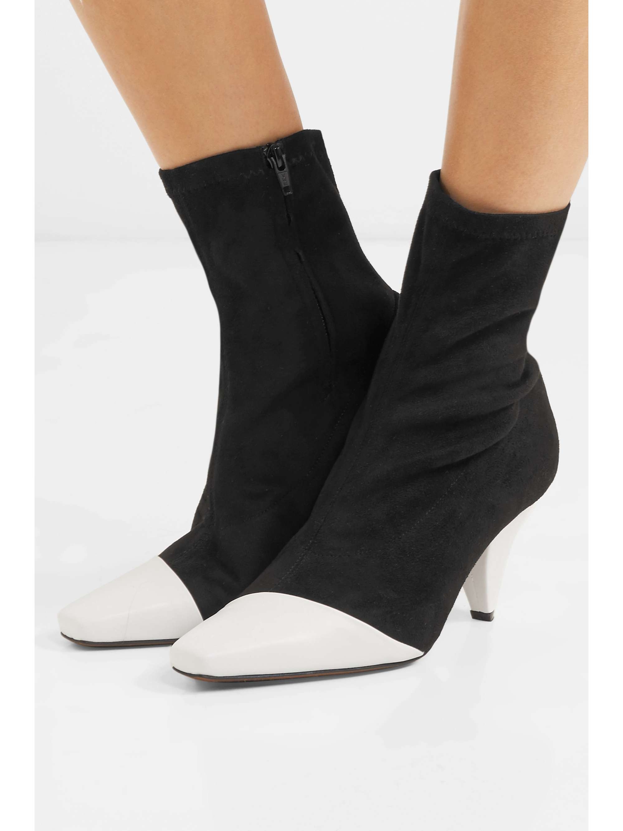 NEOUS Beaks suede and patent-leather ankle boots