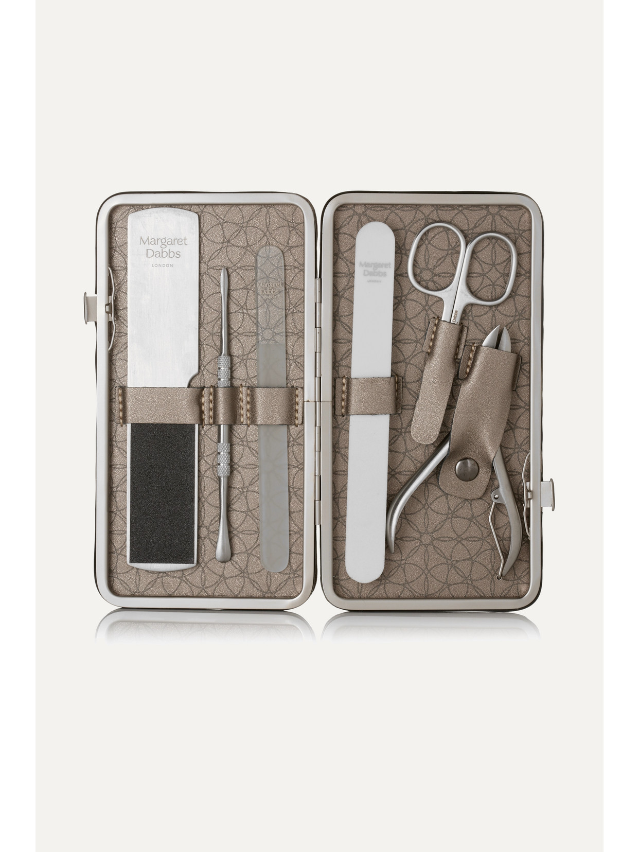 MARGARET DABBS LONDON LEATHER-BOUND MANICURE & PEDICURE SET
