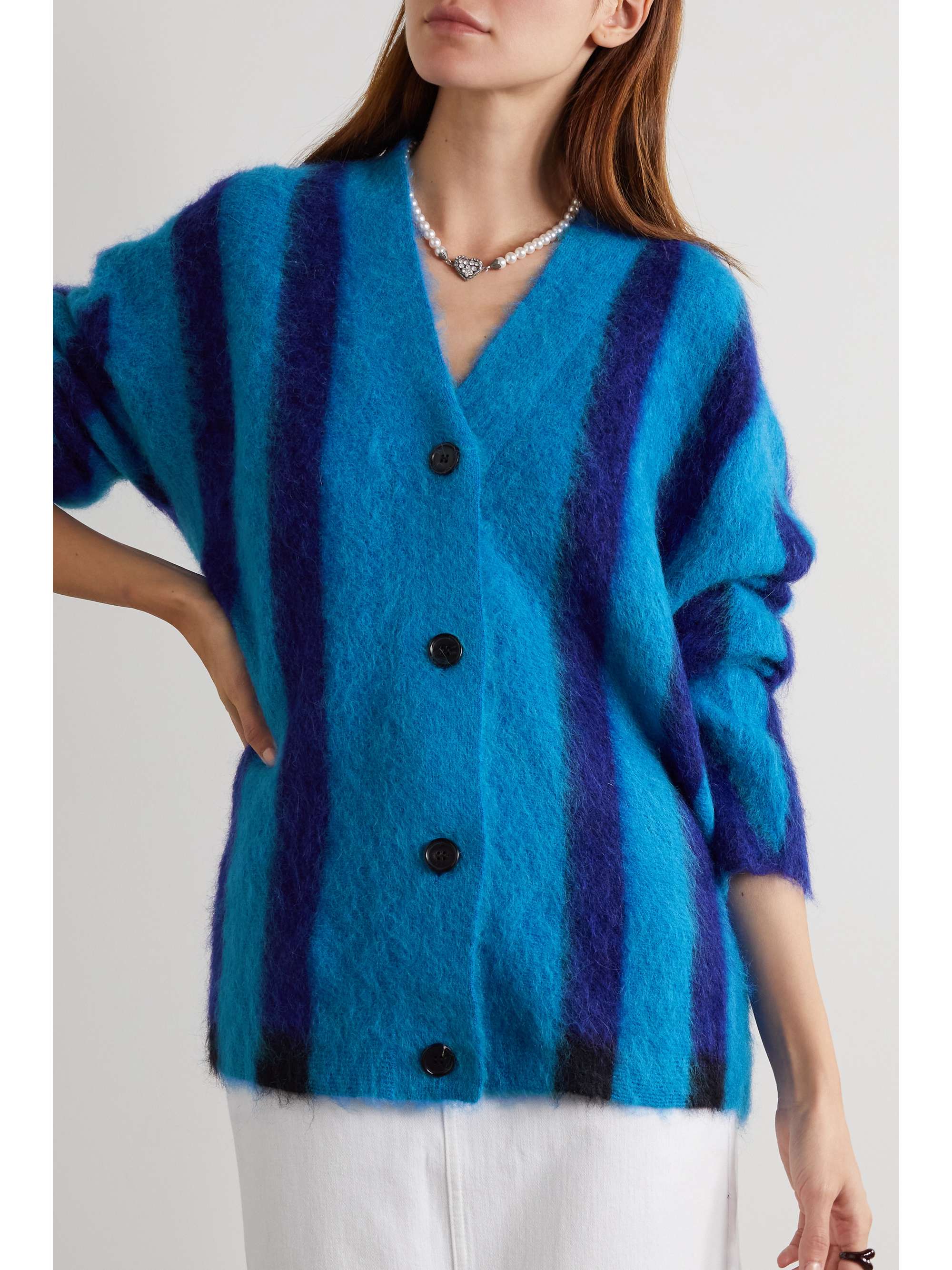 ZANKOV Samuel oversized striped knitted cardigan