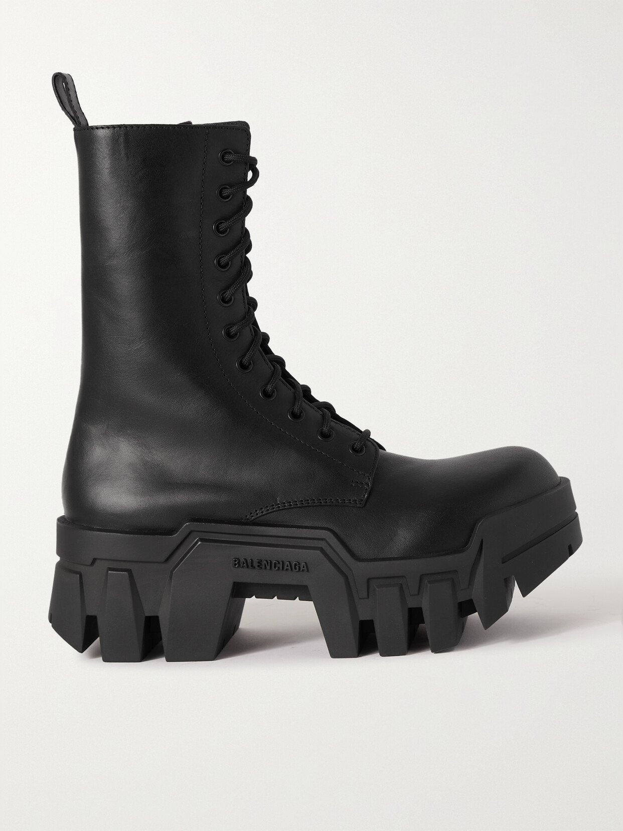 Shop Balenciaga Bulldozer Leather Platform Ankle Boots In Black