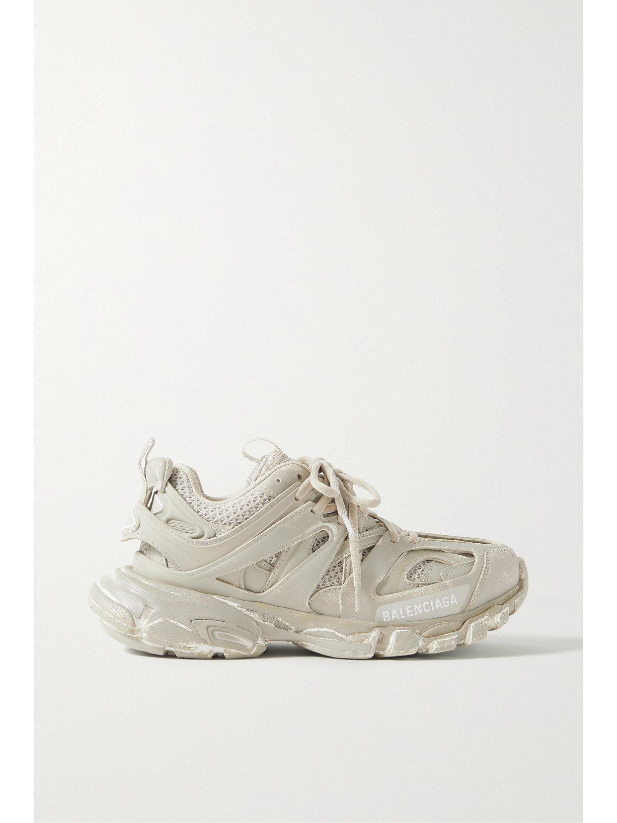 Balenciaga Track Logo-detailed Mesh And Rubber Sneakers In Neutrals