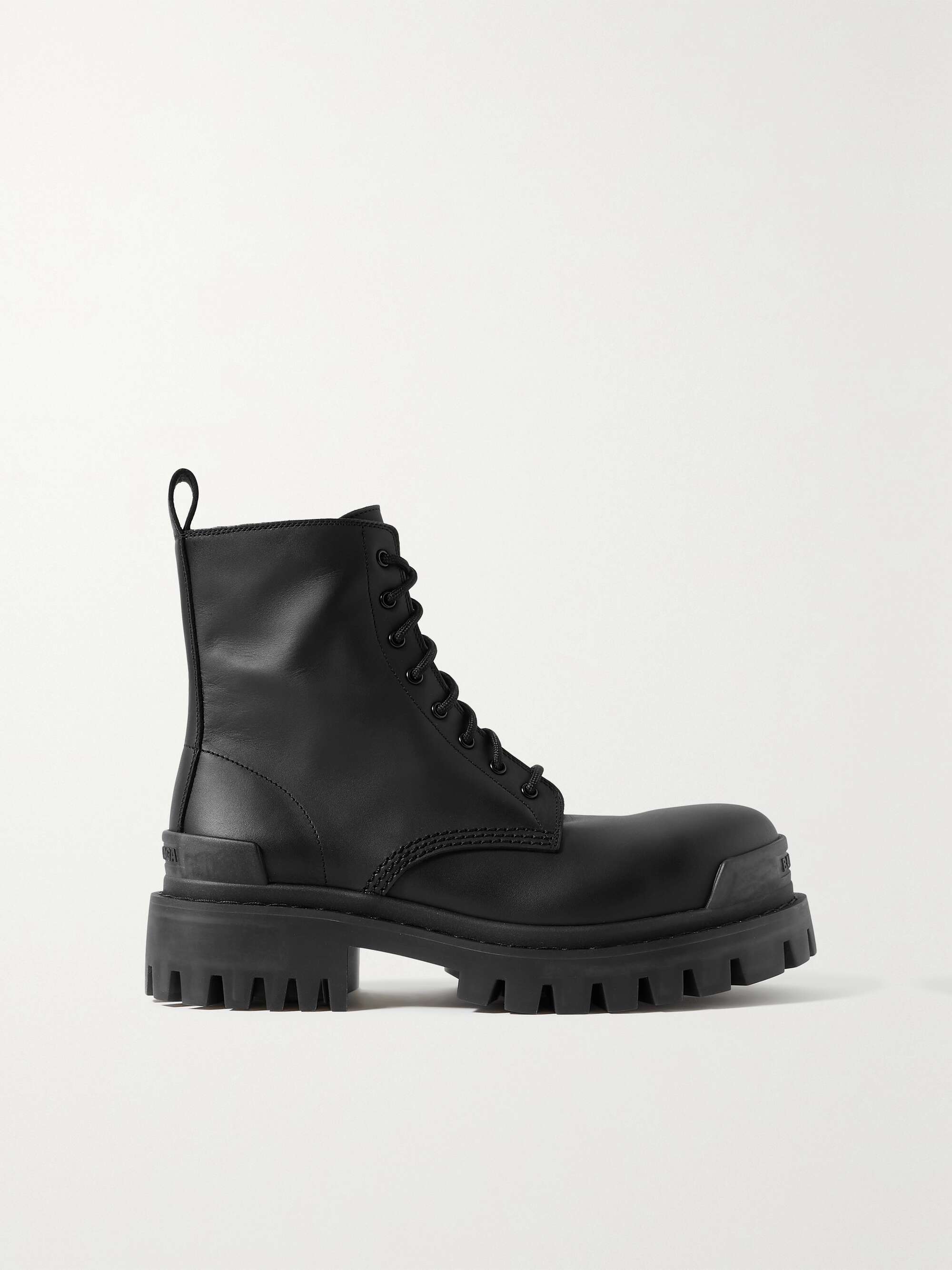 matte black combat boots