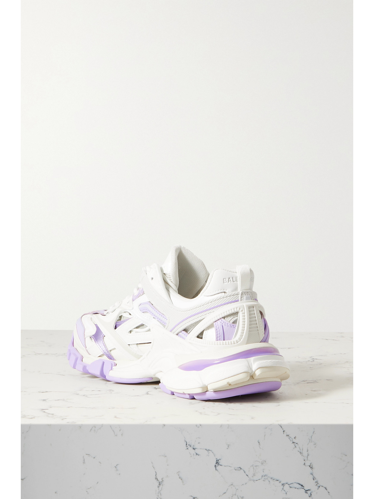 Shop Balenciaga Track 2 Logo-detailed Mesh And Rubber Sneakers In Purple