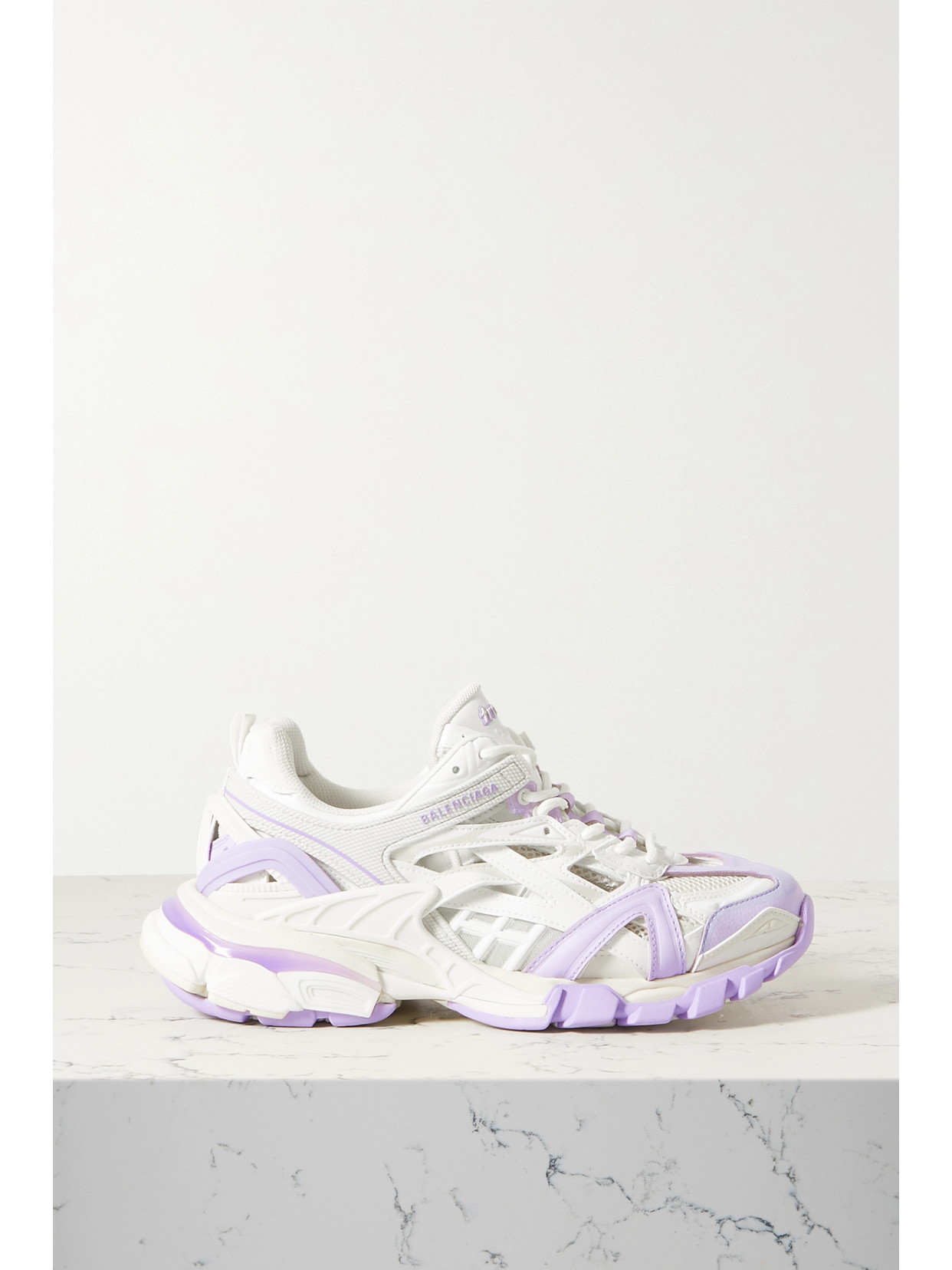 Balenciaga Track 2 Logo-detailed Mesh And Rubber Sneakers - Purple