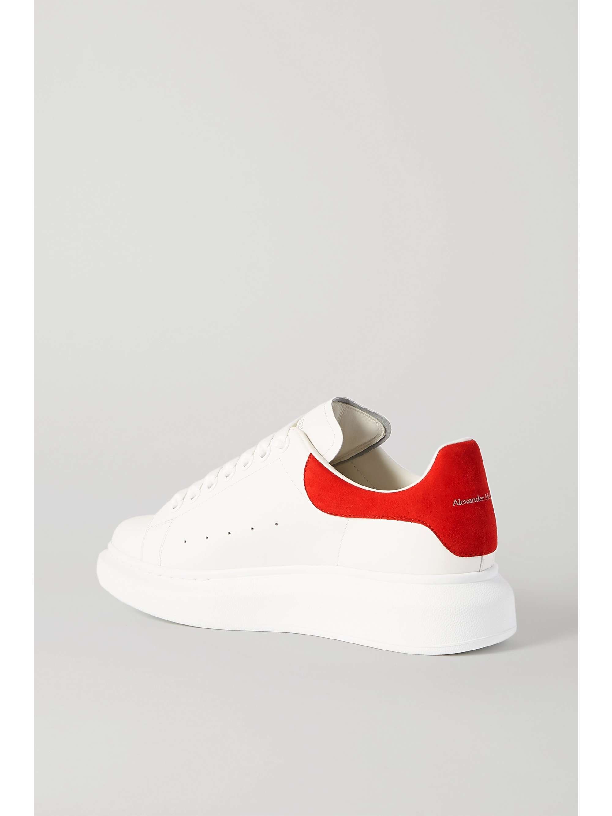 ALEXANDER MCQUEEN Suede-trimmed leather exaggerated-sole sneakers
