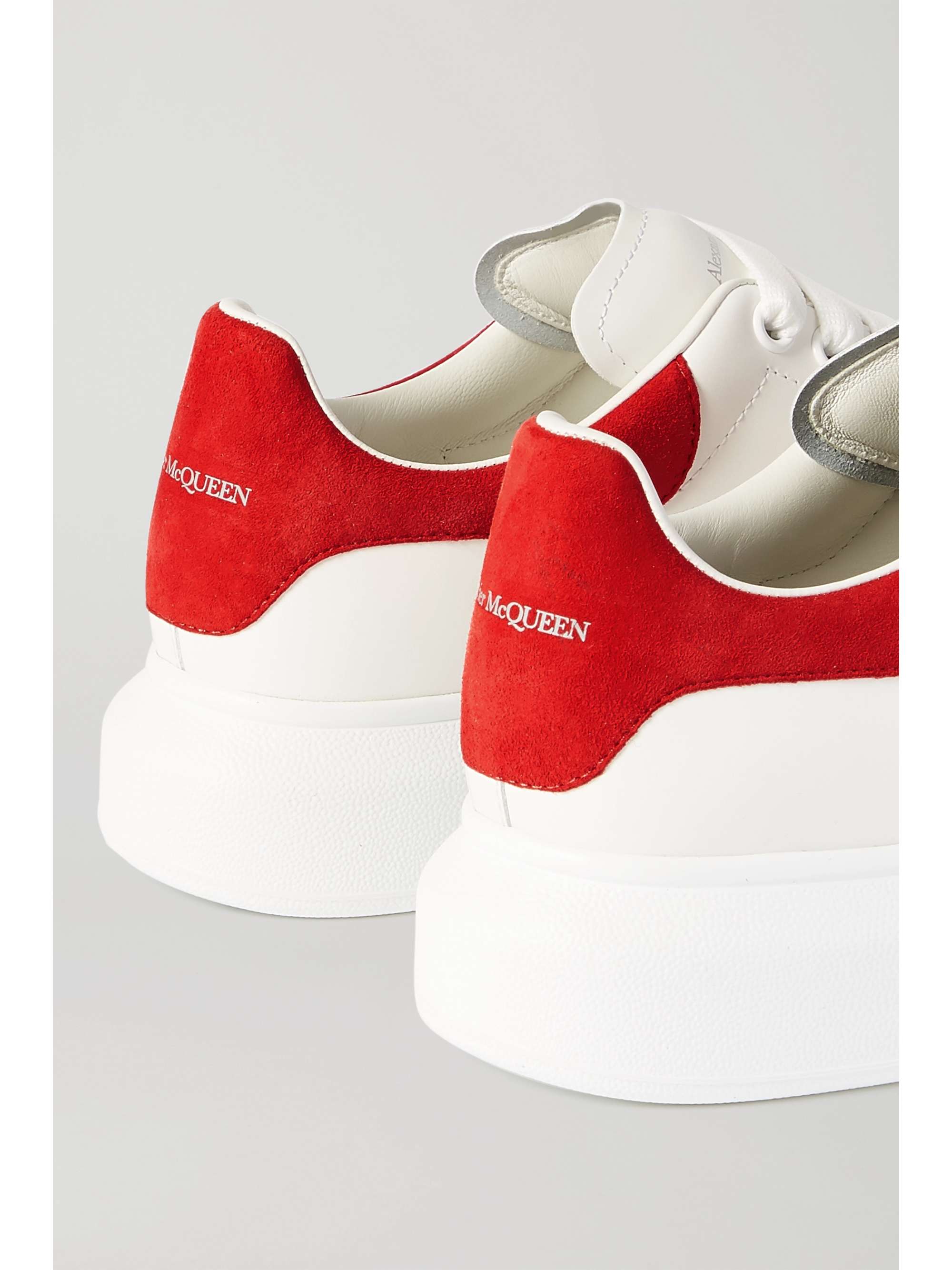 ALEXANDER MCQUEEN Suede-trimmed leather exaggerated-sole sneakers