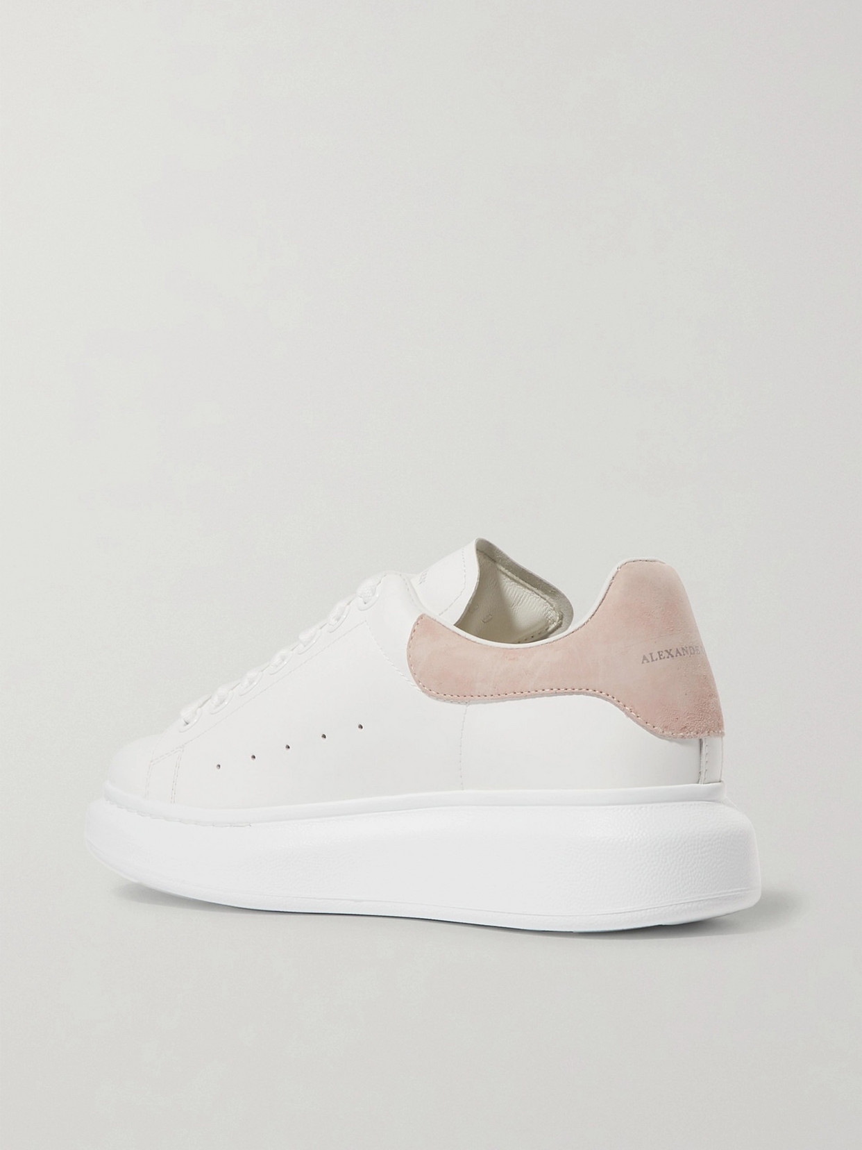 Shop Alexander Mcqueen Suede-trimmed Leather Exaggerated-sole Sneakers In White