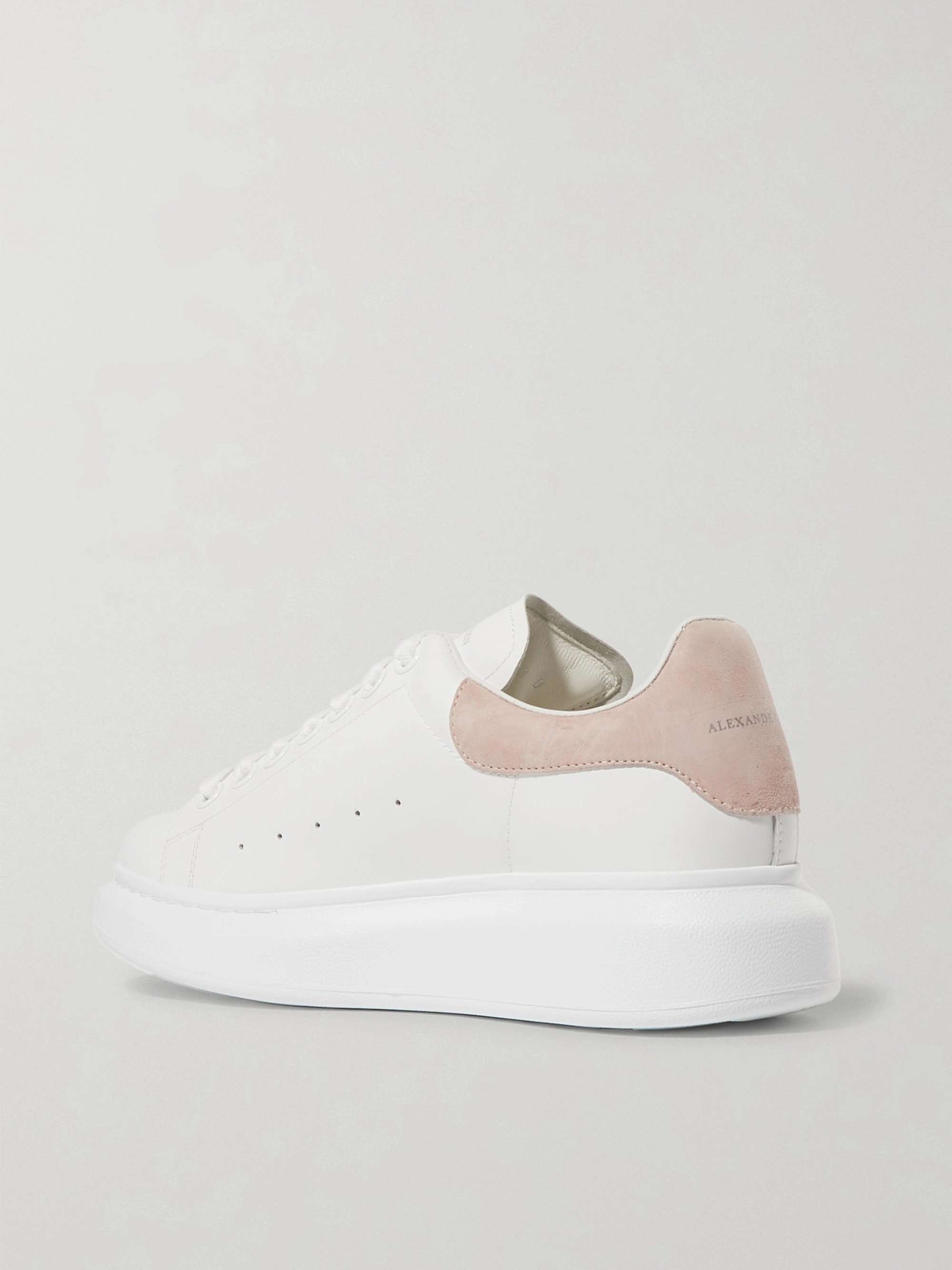 ALEXANDER MCQUEEN Suede-trimmed leather exaggerated-sole sneakers