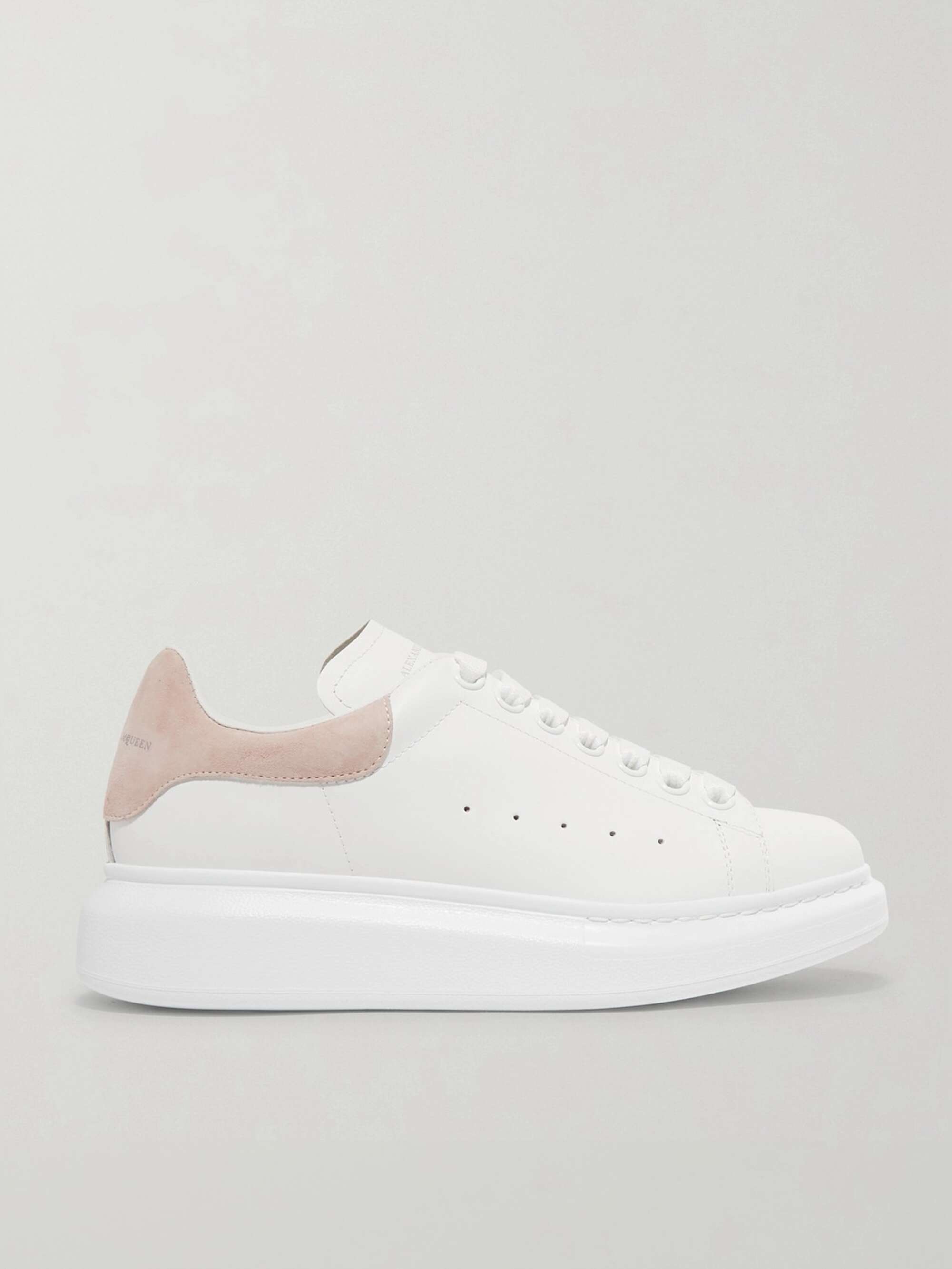 ALEXANDER MCQUEEN Suede-trimmed leather exaggerated-sole sneakers | NET ...