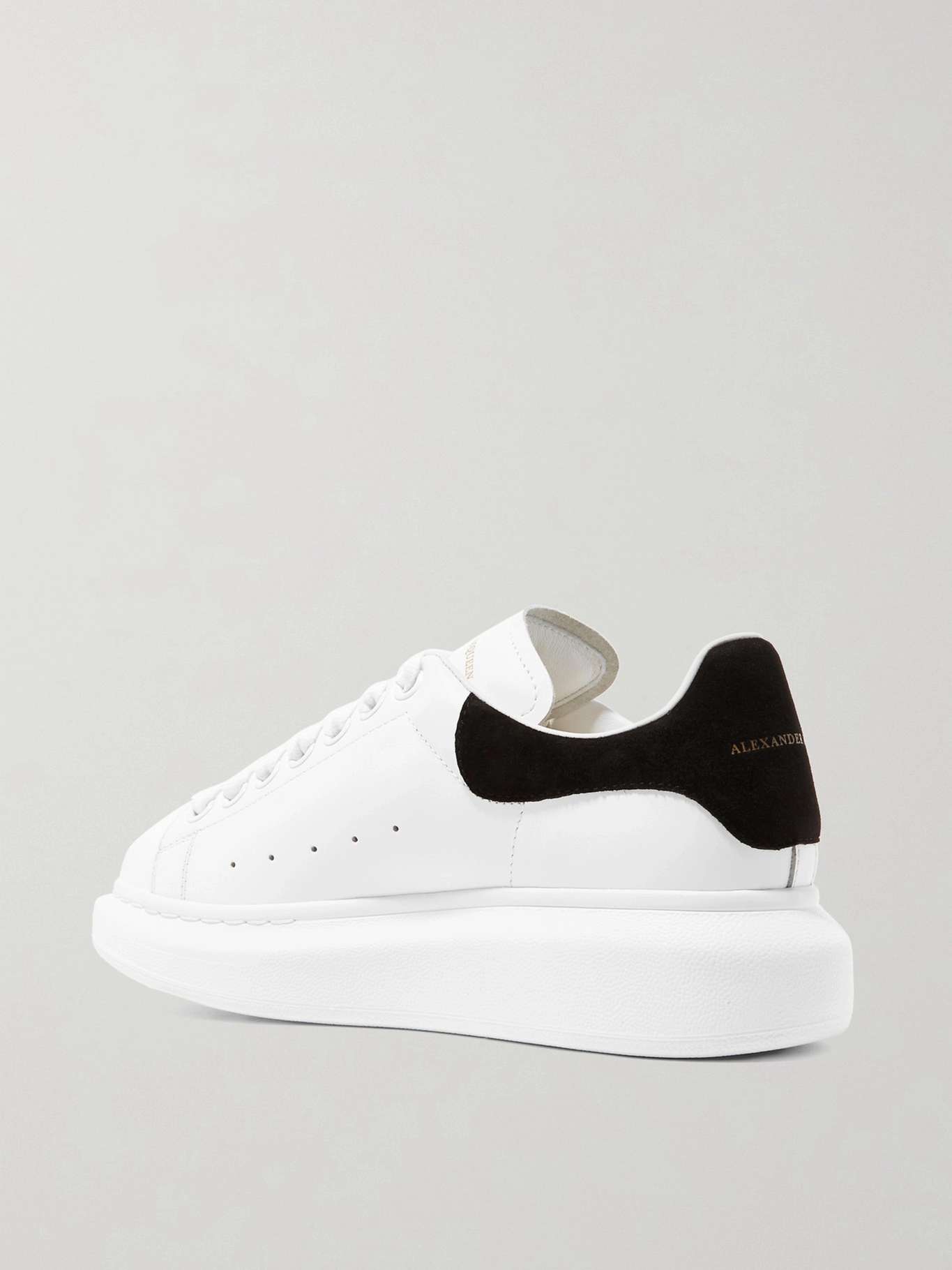 ALEXANDER MCQUEEN Suedetrimmed leather exaggeratedsole sneakers NET