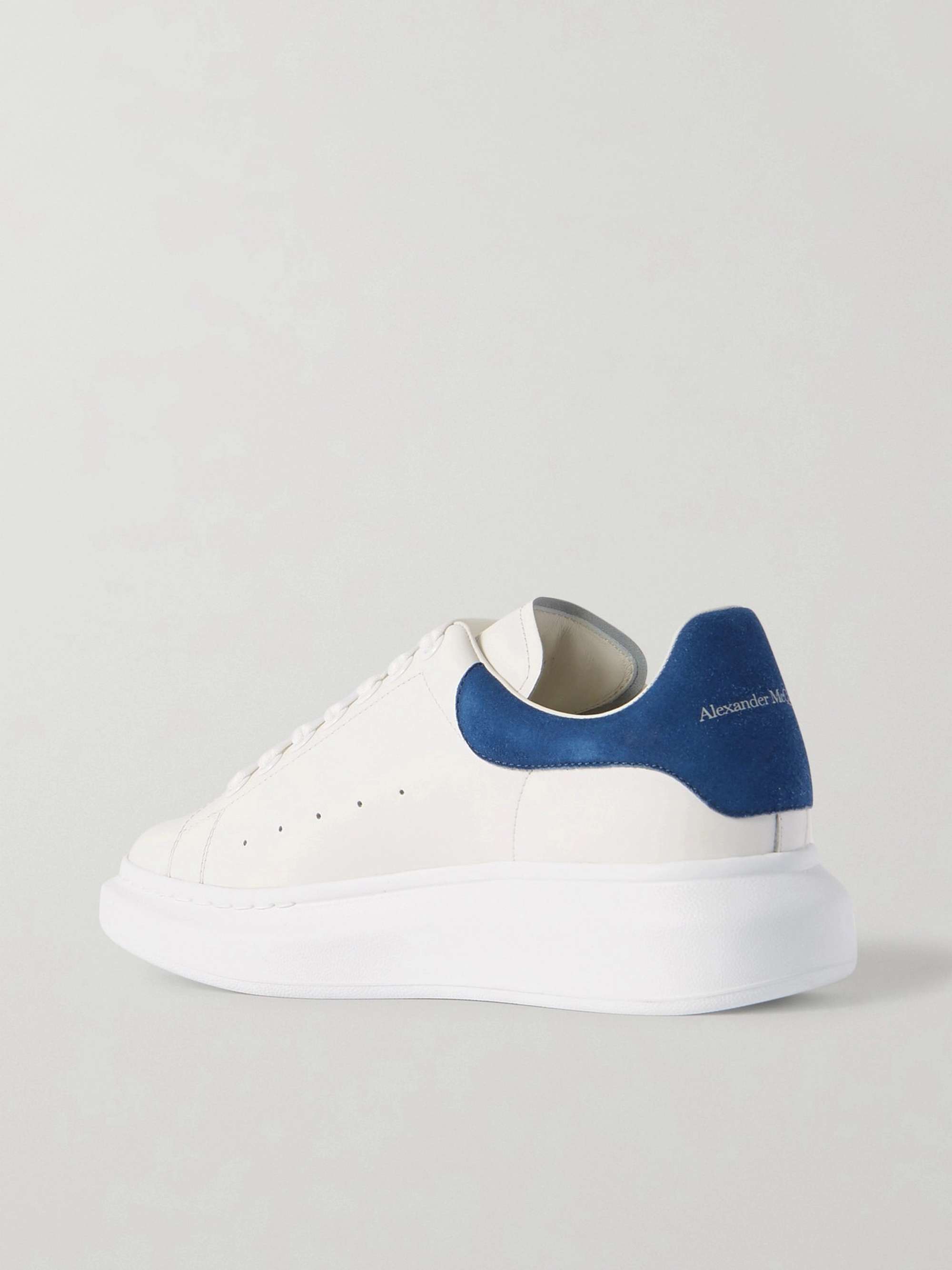 ALEXANDER MCQUEEN Suede-trimmed leather exaggerated-sole sneakers