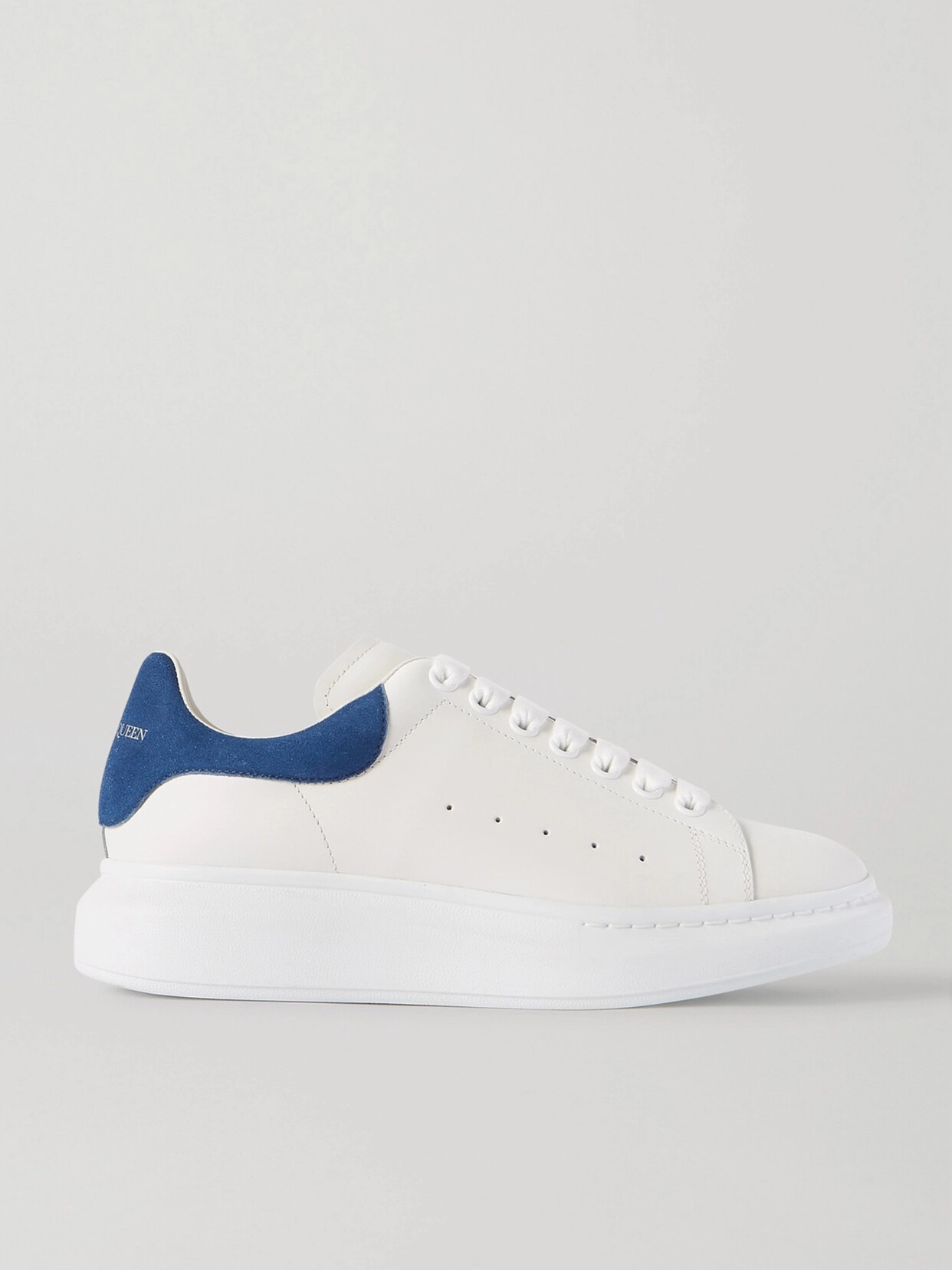 Alexander McQueen Suede-trimmed Leather Exaggerated-sole Sneakers - White