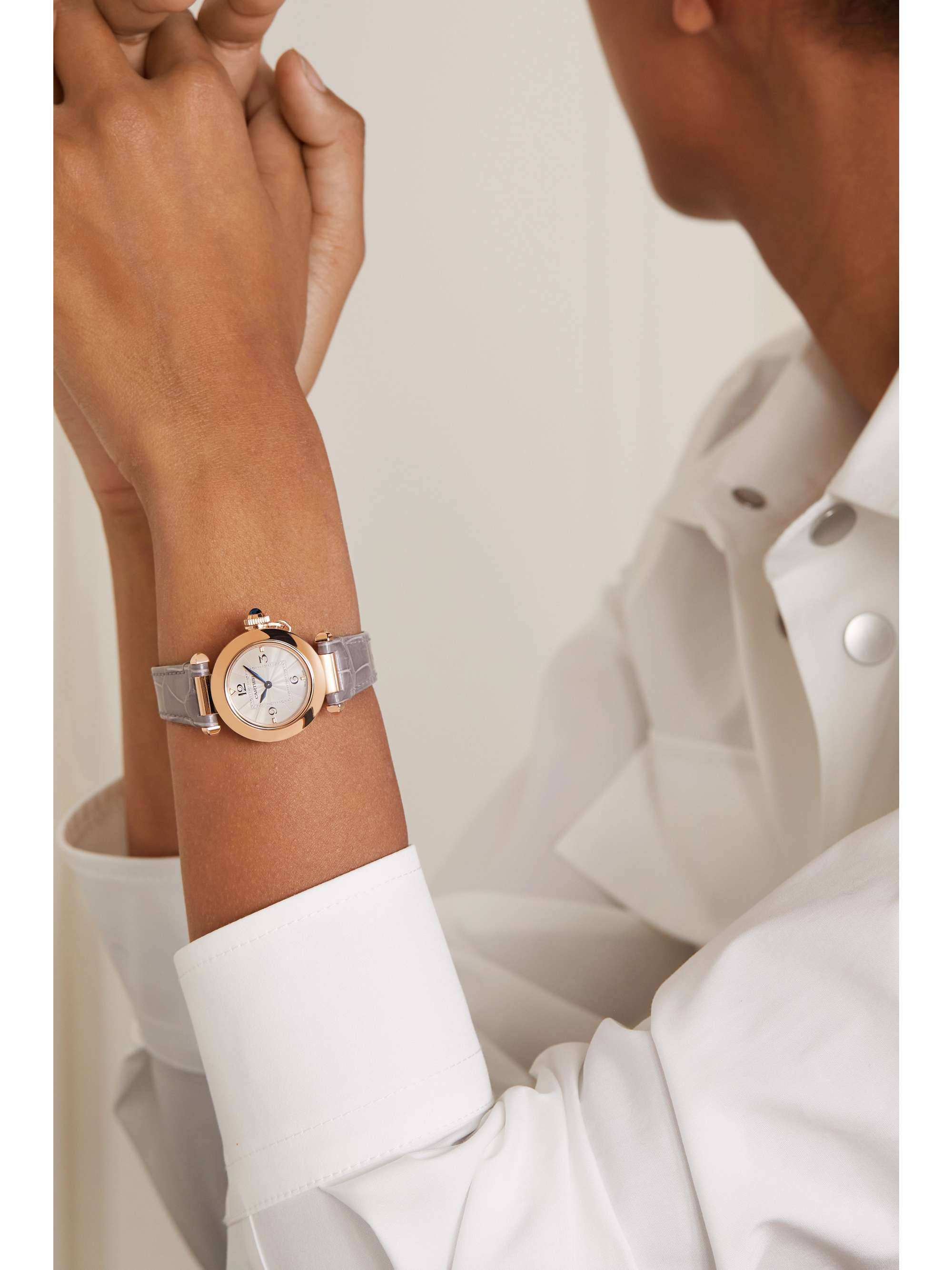 CARTIER Montre en or rose 18 carats (750/1000) et diamants Pasha de Cartier Quartz, 30 mm