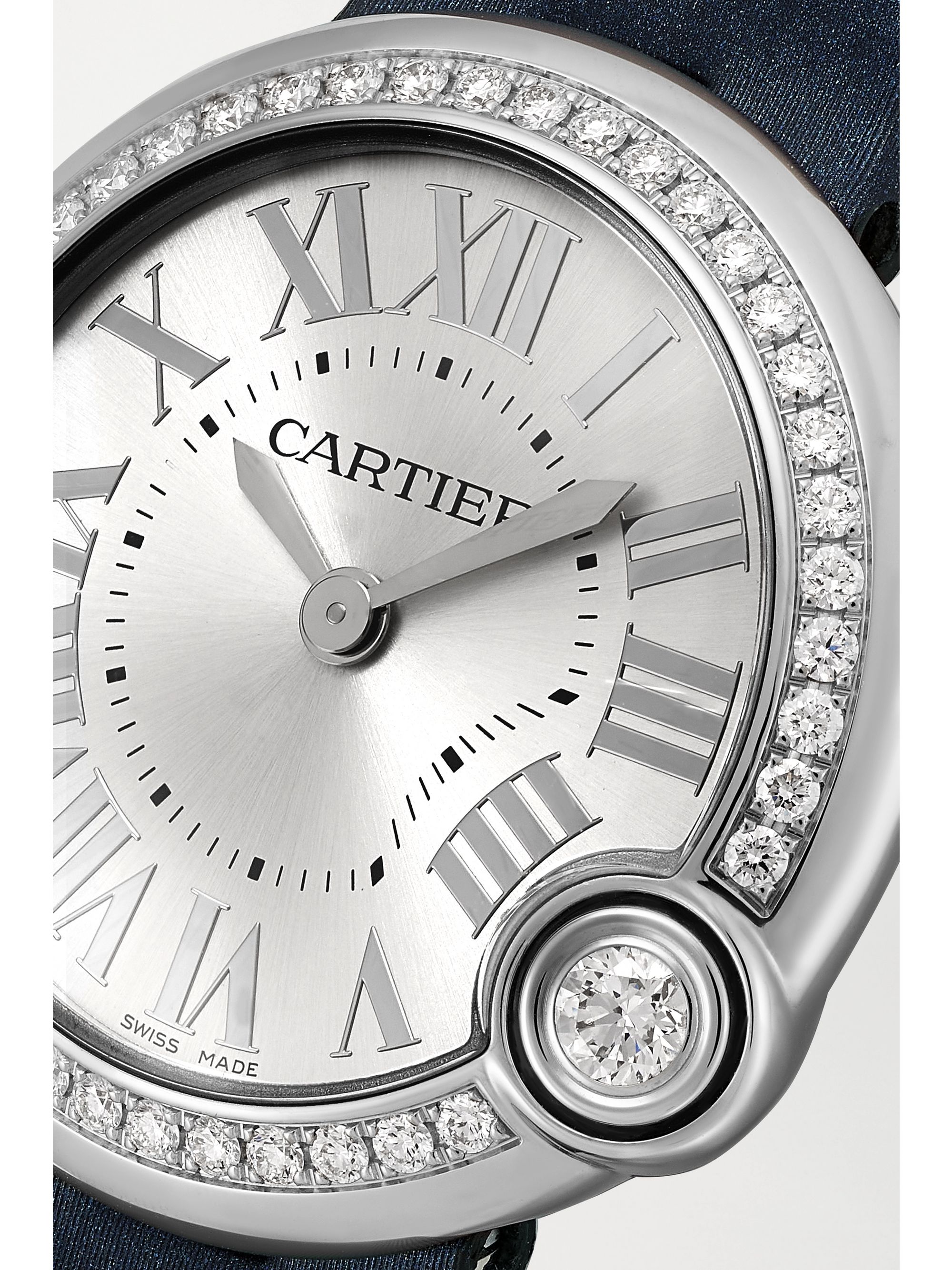 Silver Ballon Blanc de Cartier 30mm stainless steel, leather and
