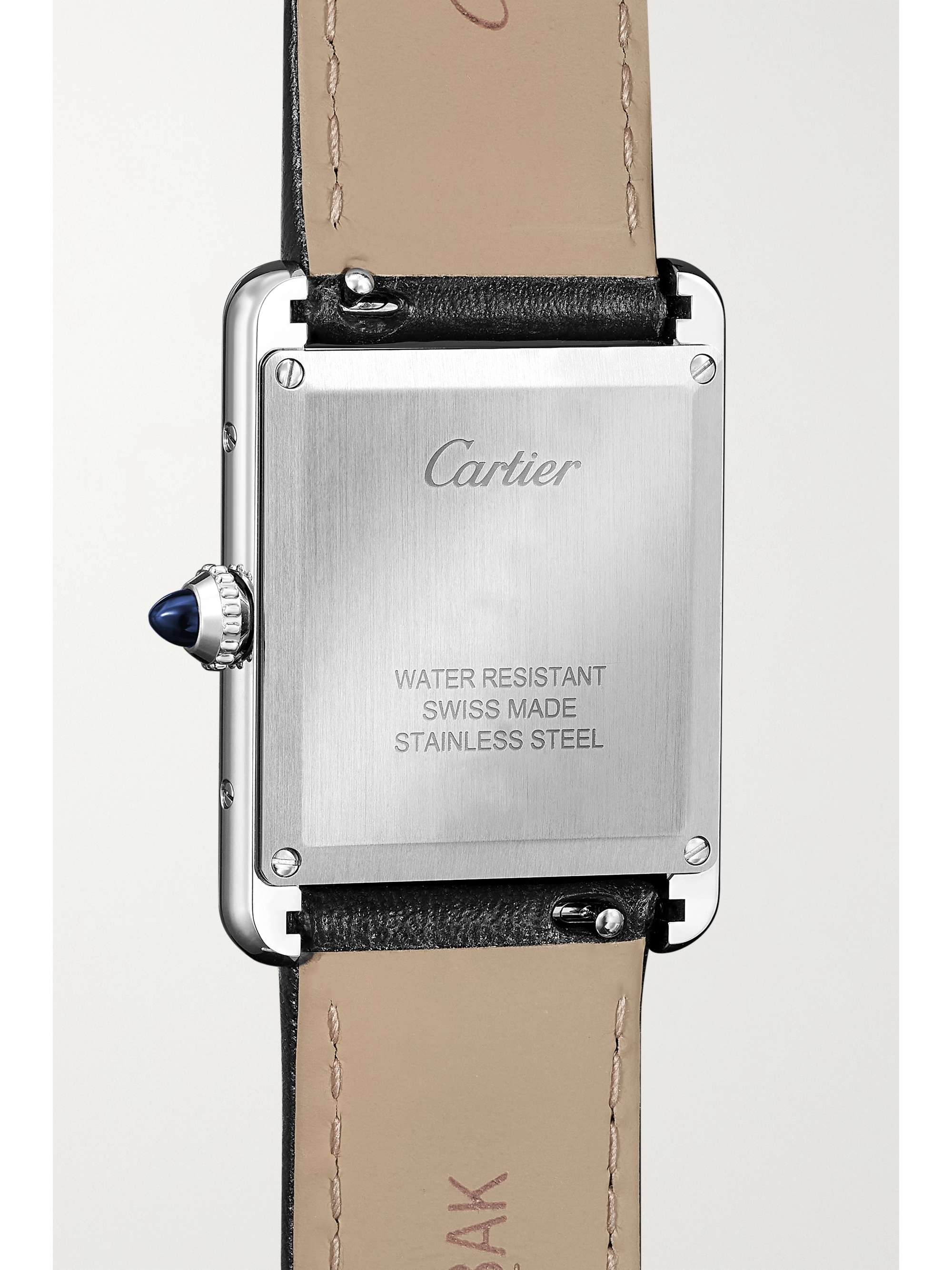 CARTIER Tank Must SolarBeat 22mm small stainless steel and faux leather watch