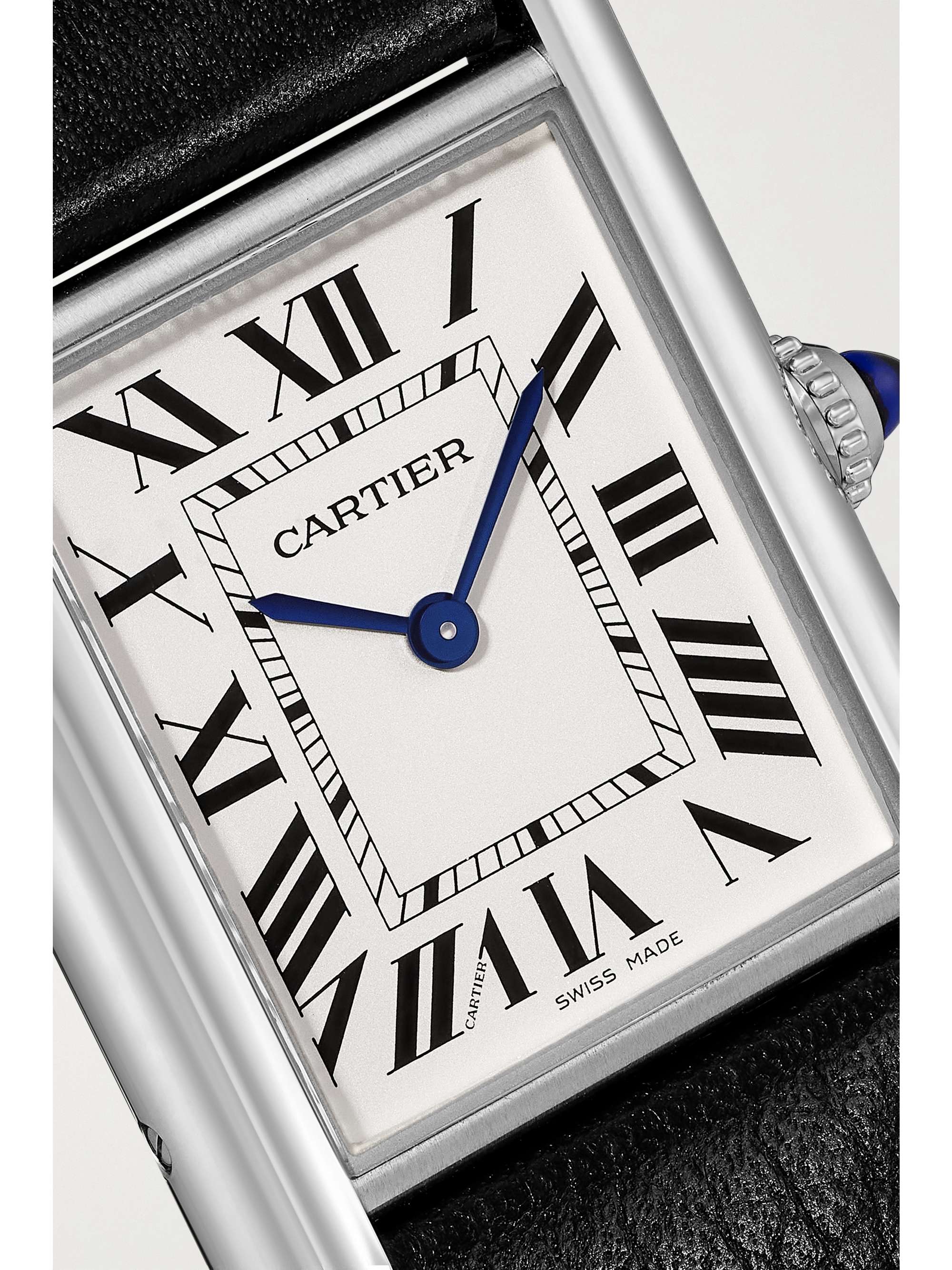 CARTIER Tank Must SolarBeat 22mm small stainless steel and faux leather watch