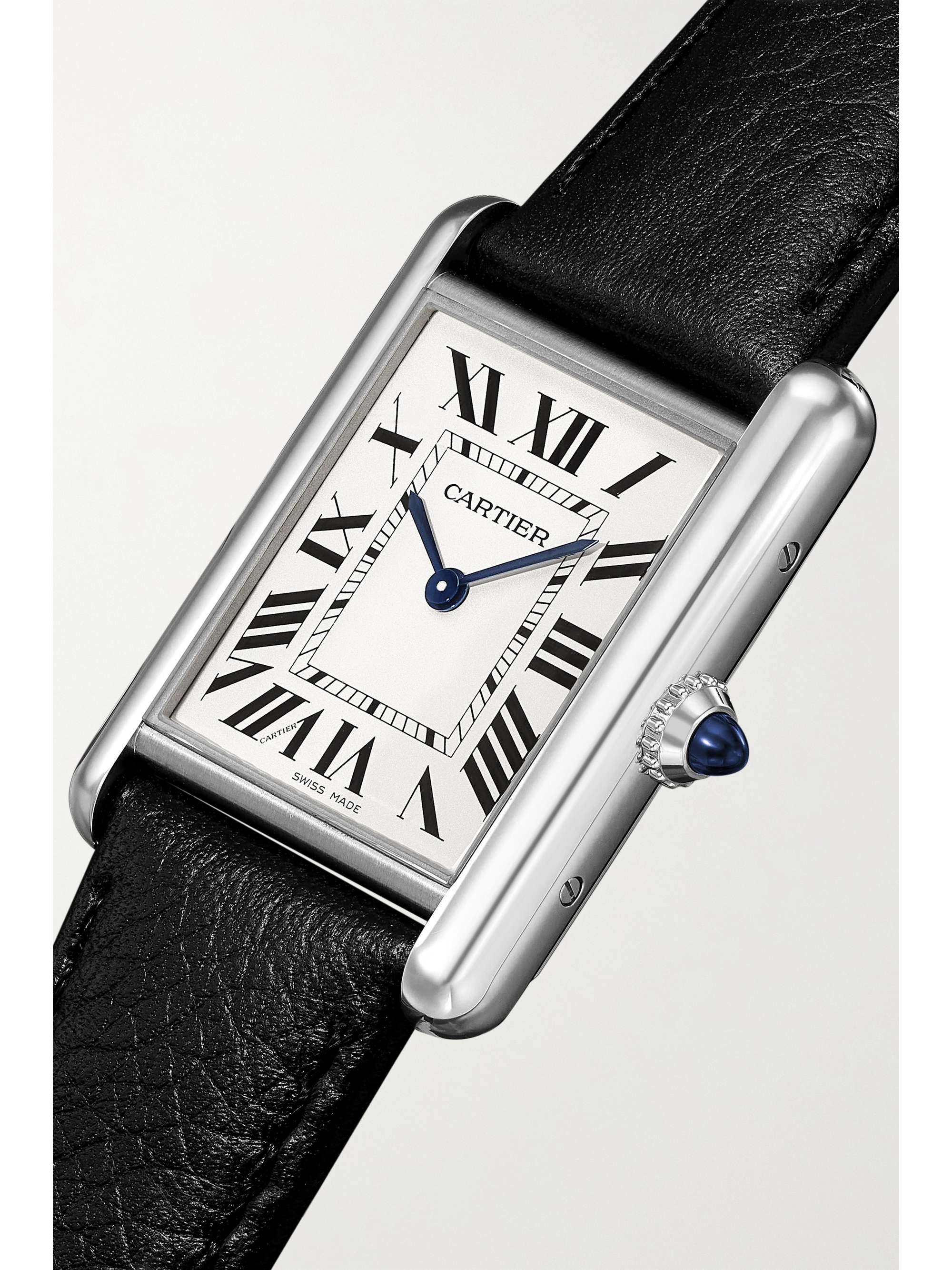 CARTIER Tank Must SolarBeat 22mm small stainless steel and faux leather watch