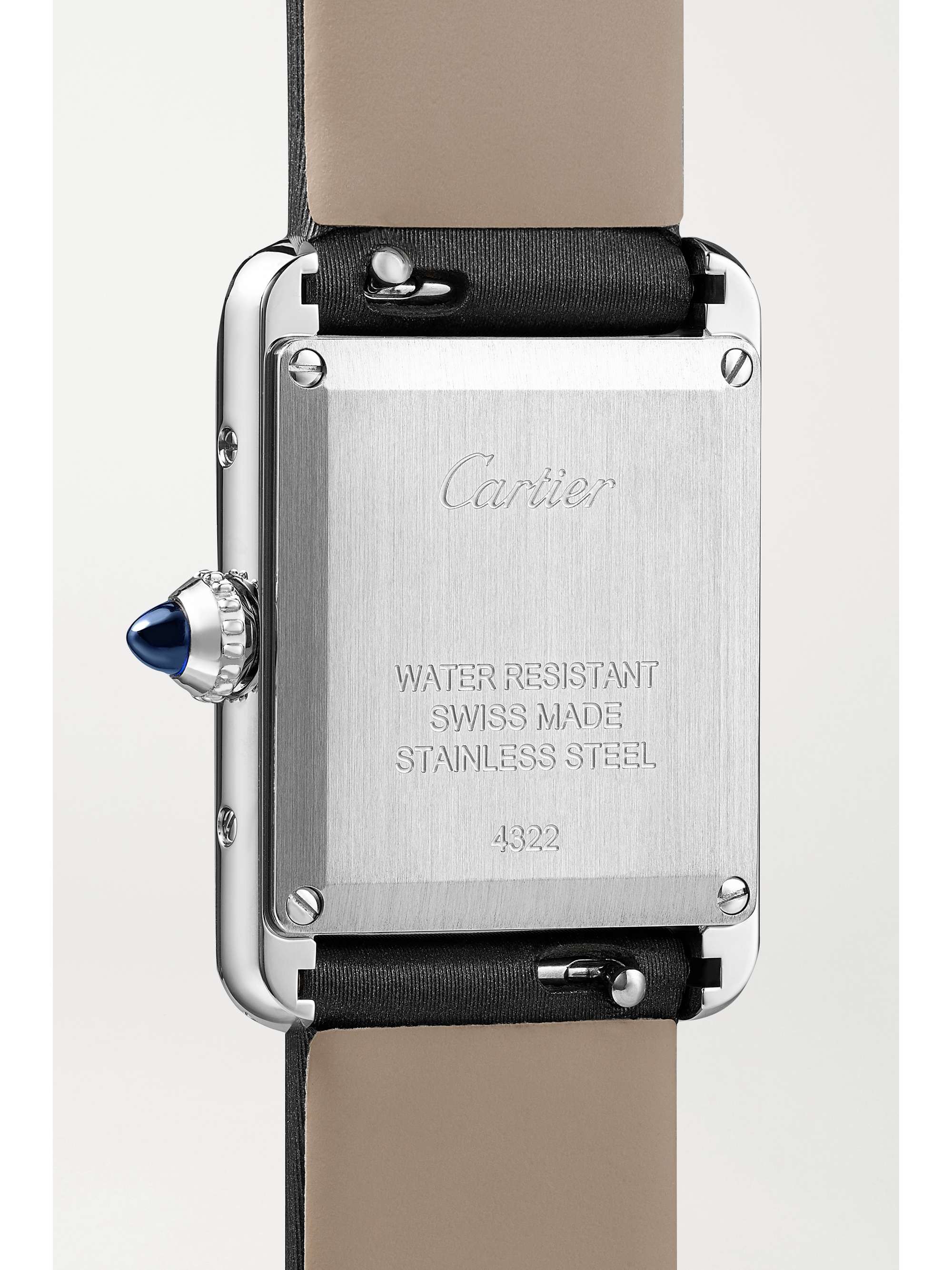 CARTIER Tank Must SolarBeat 22mm small stainless steel and faux leather watch