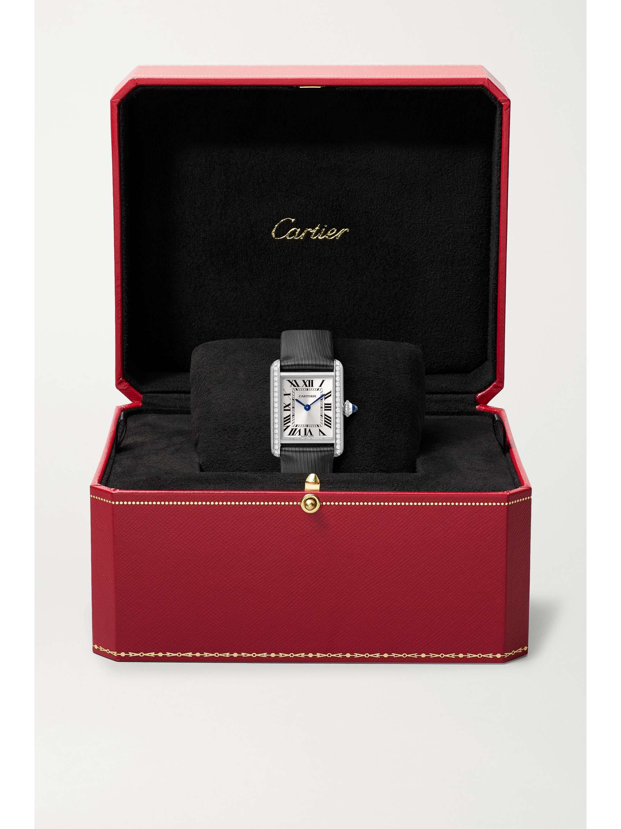 CARTIER Tank Must SolarBeat 22mm small stainless steel and faux leather watch