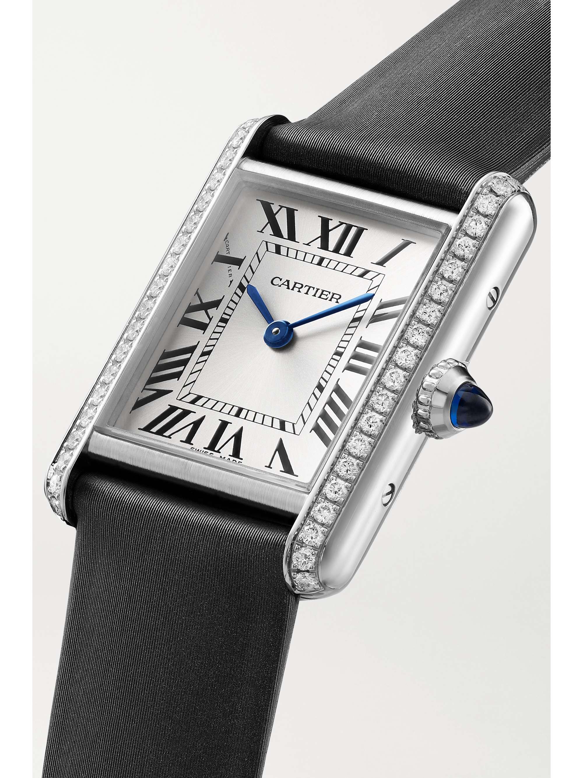 CARTIER Tank Must SolarBeat 22mm small stainless steel and faux leather watch
