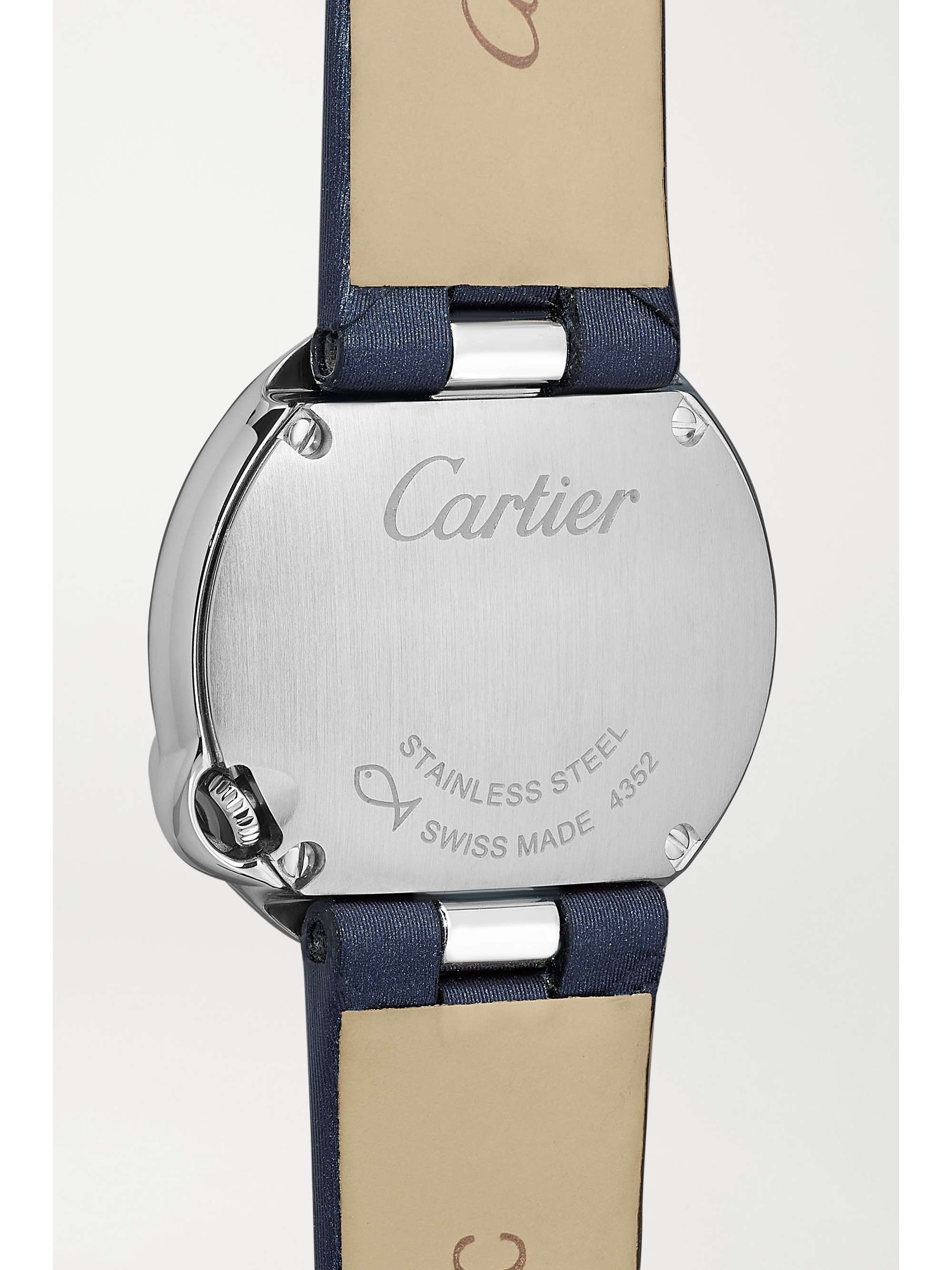 CARTIER Ballon Blanc de Cartier 26mm stainless steel, leather and diamond watch