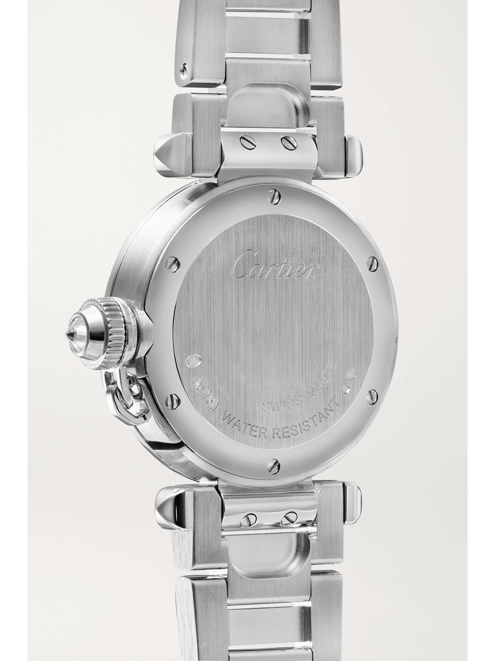 CARTIER Pasha de Cartier 30mm rhodium-plated diamond watch