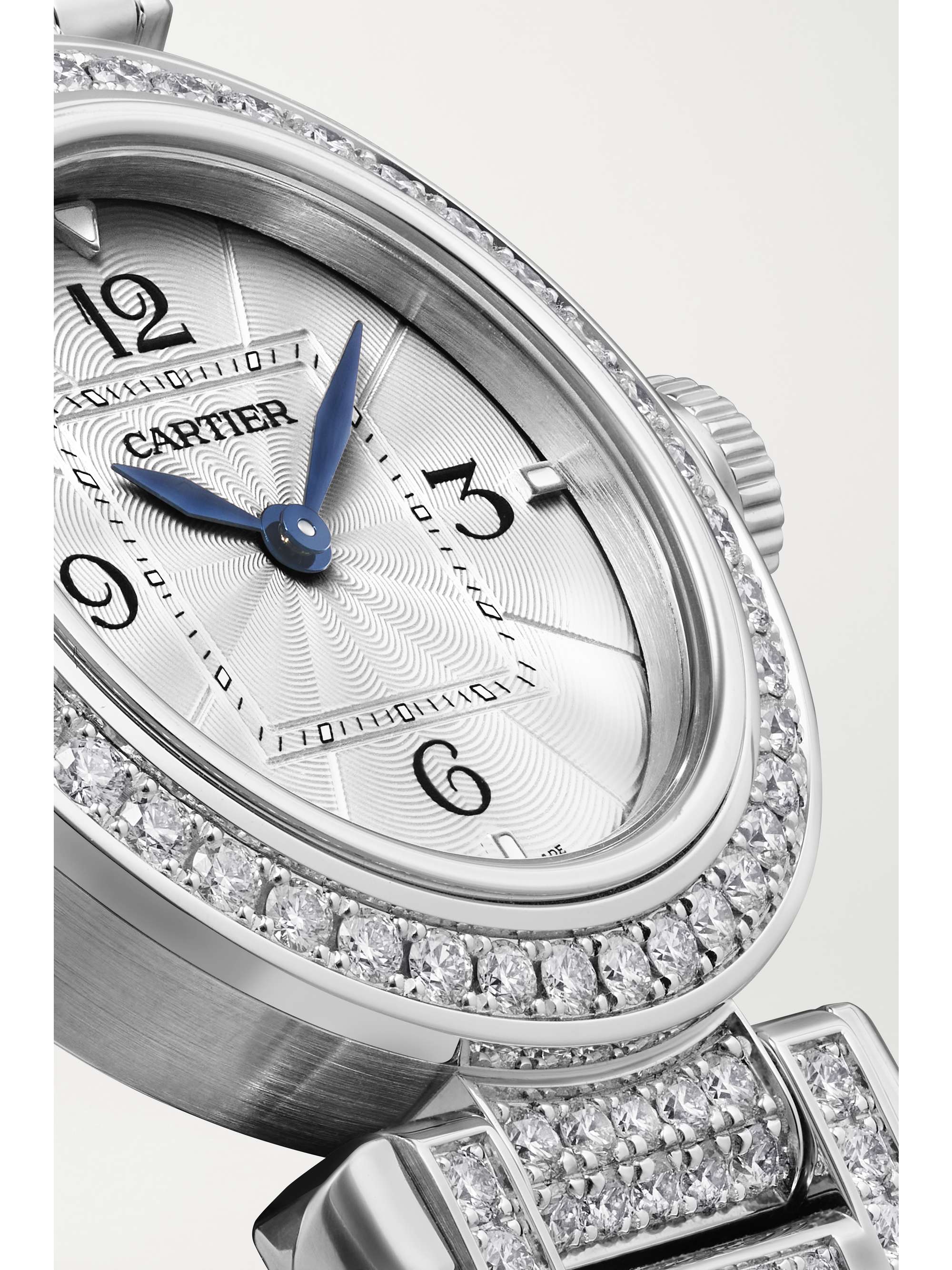 CARTIER Pasha de Cartier 30mm rhodium-plated diamond watch