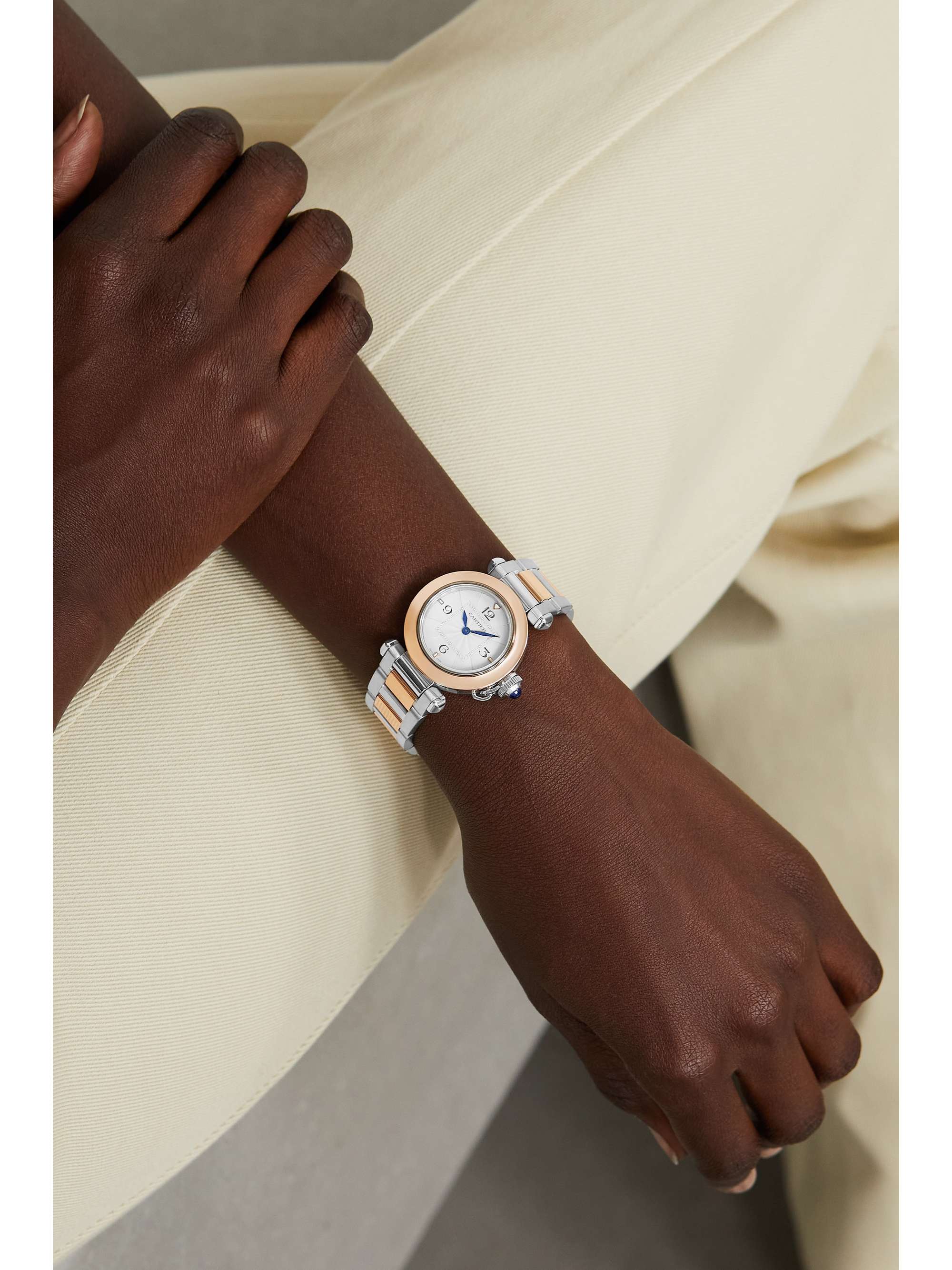 CARTIER Pasha de Cartier 30mm stainless steel and 18-karat rose gold watch