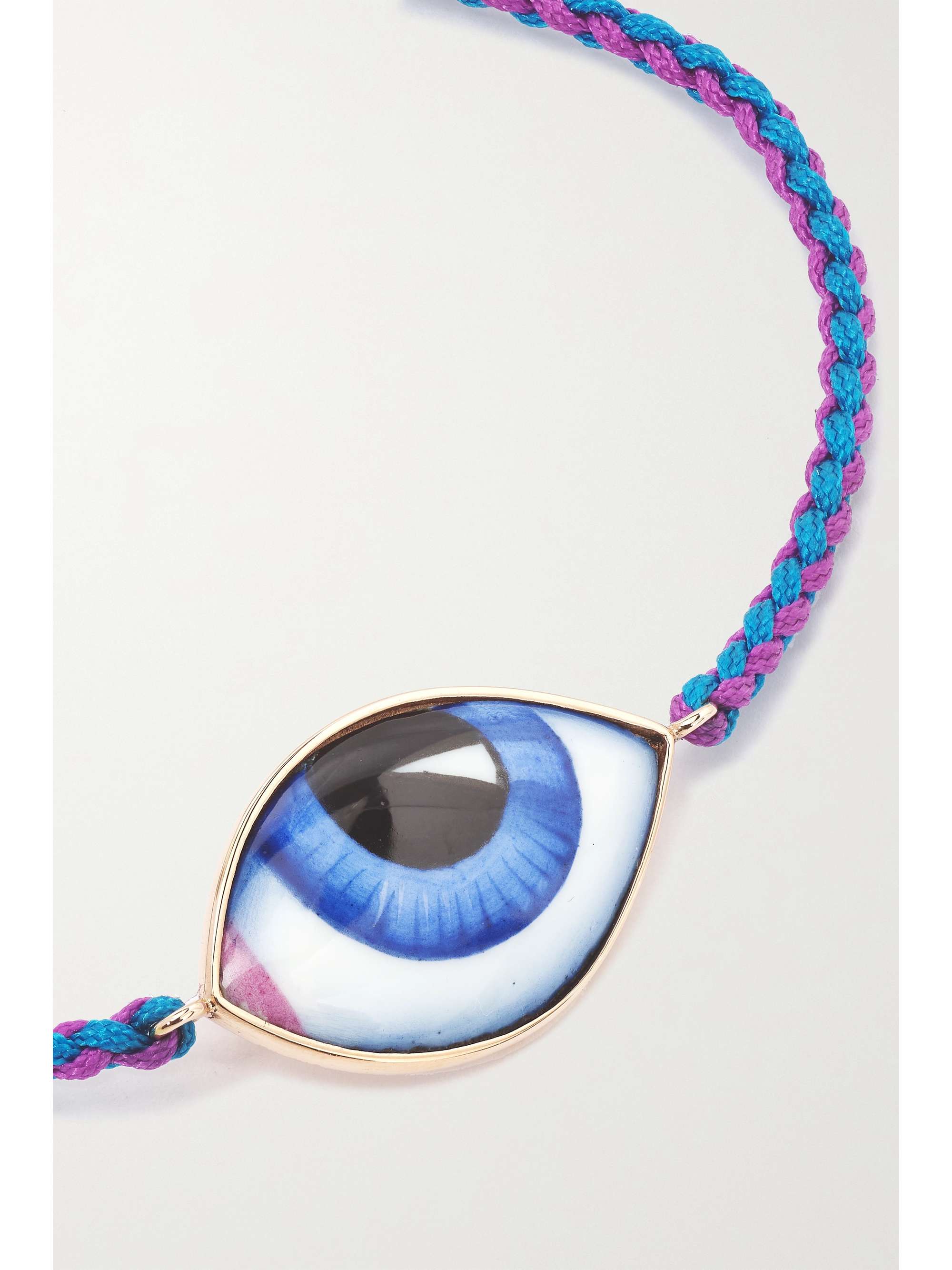 LITO Grand Bleu 14-karat rose gold, macramé and enamel bracelet