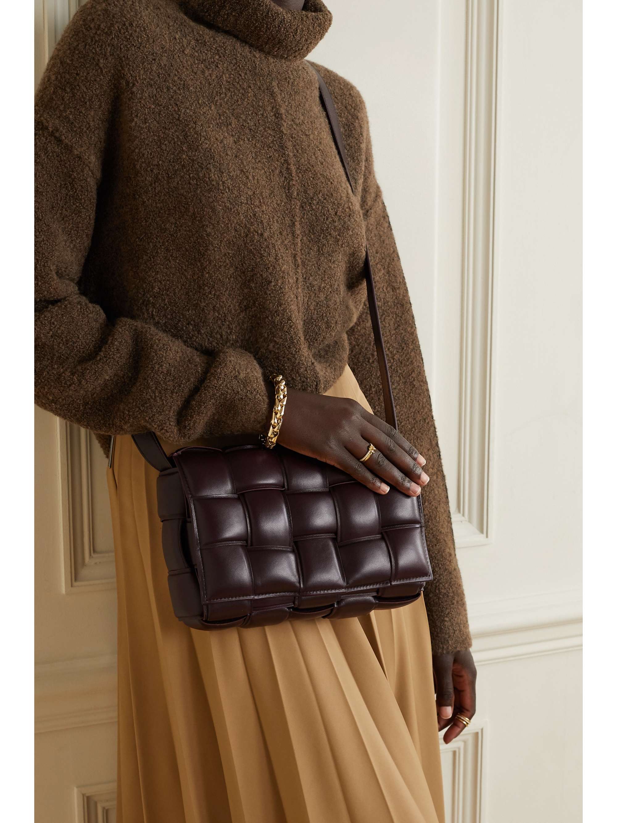 BOTTEGA Cassette padded intrecciato leather shoulder bag NETA