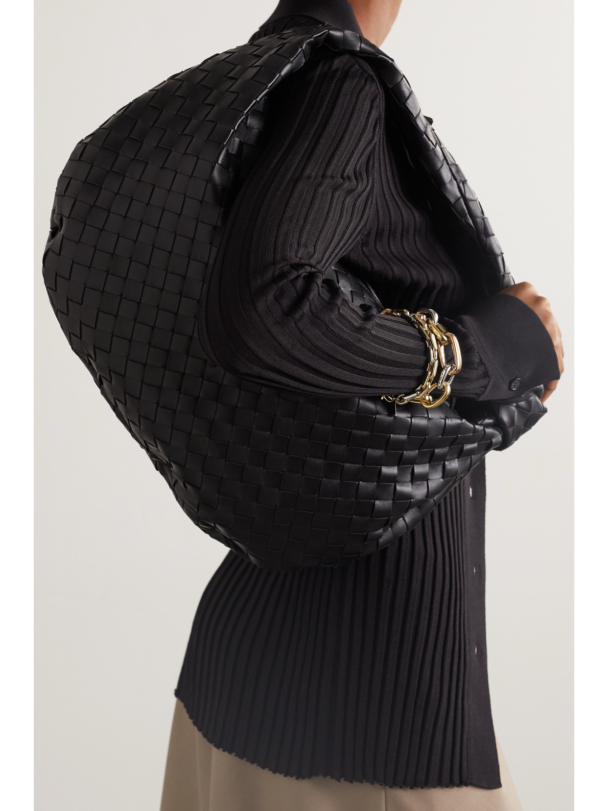 Jodie Small Intrecciato Leather Tote